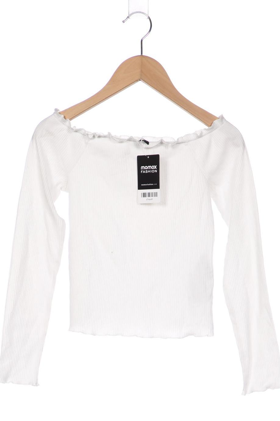 

pieces Damen Langarmshirt, weiß, Gr. 36
