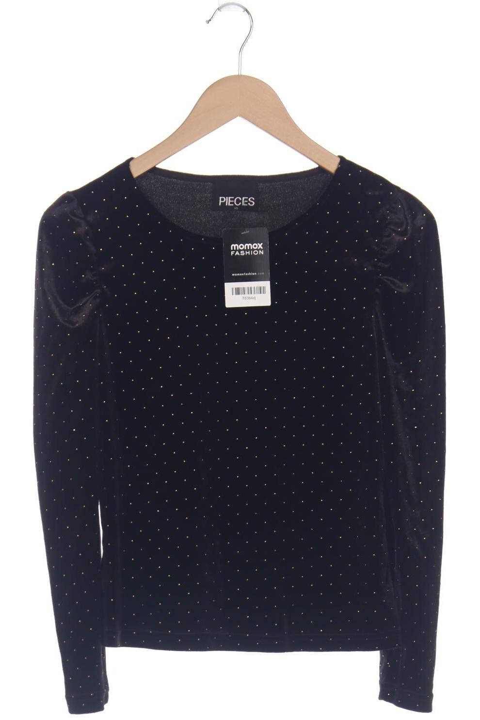 

pieces Damen Langarmshirt, schwarz, Gr. 34