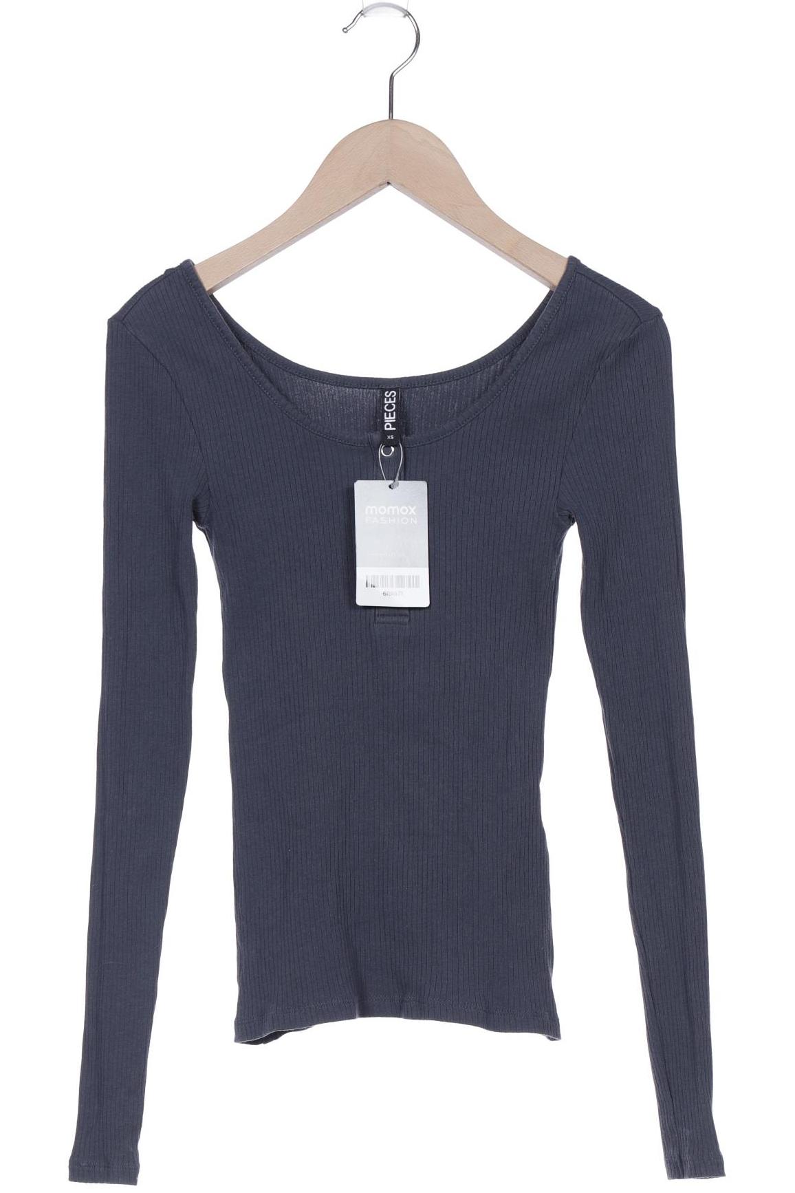 

pieces Damen Langarmshirt, grau, Gr. 34