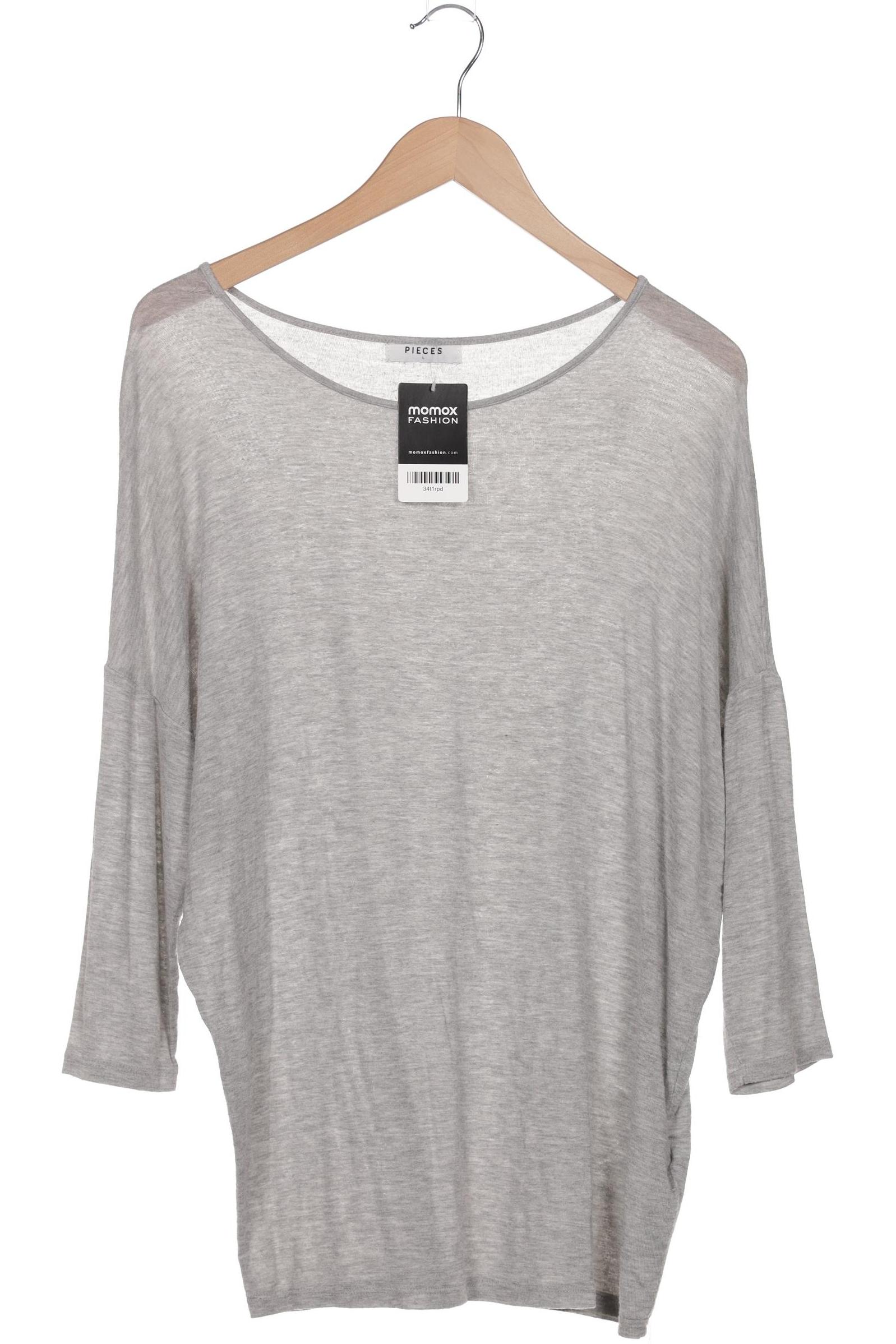 

pieces Damen Langarmshirt, grau, Gr. 42