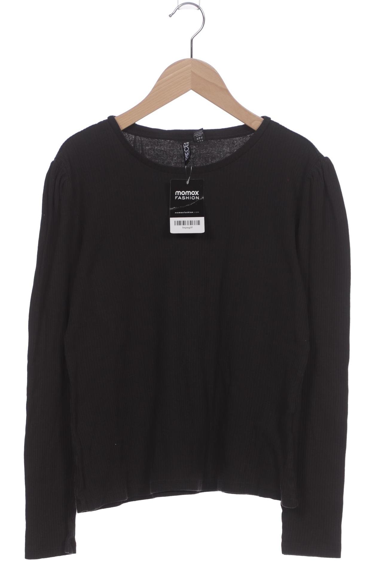 

pieces Damen Langarmshirt, schwarz, Gr. 44