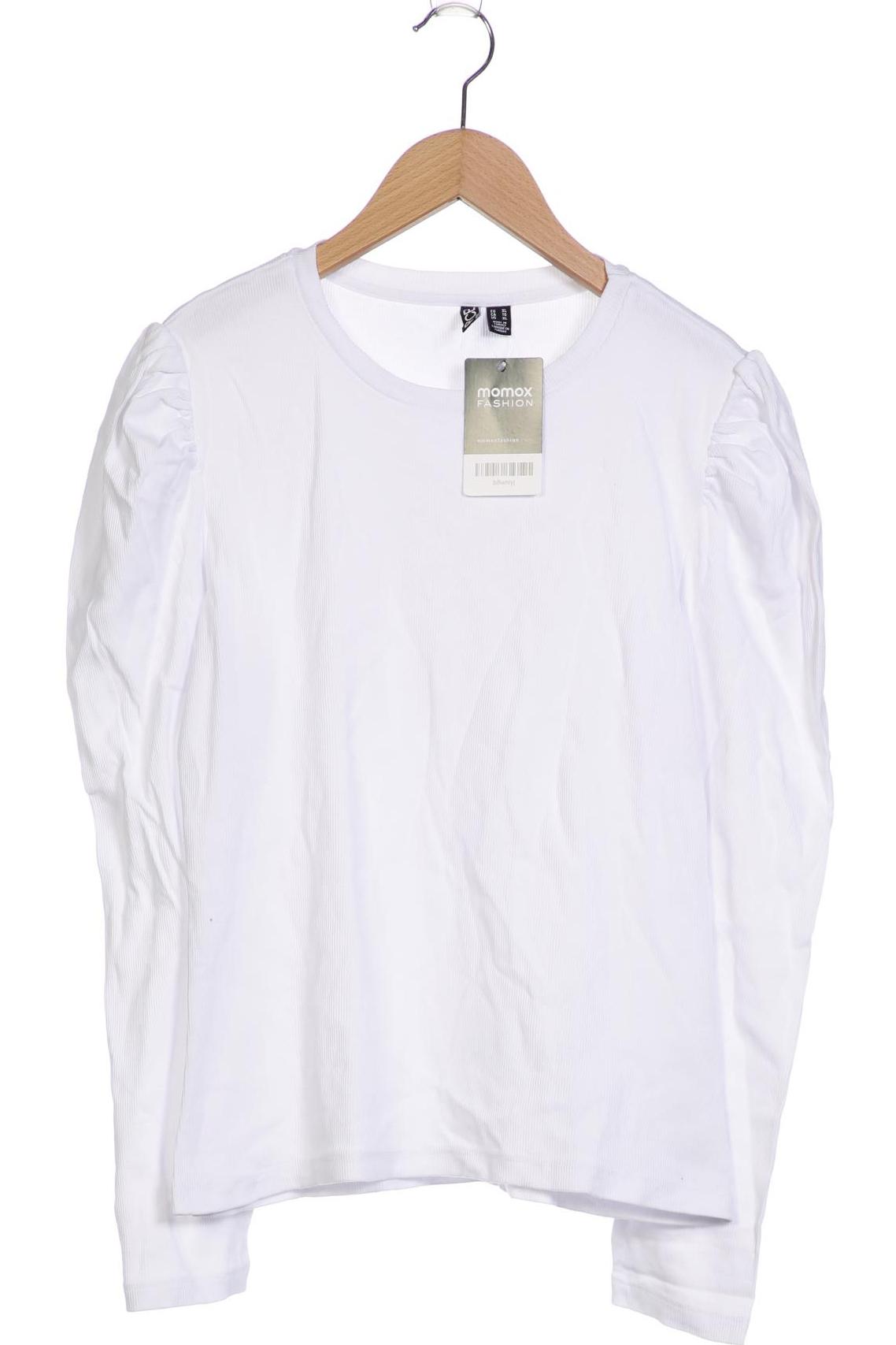 

pieces Damen Langarmshirt, weiß
