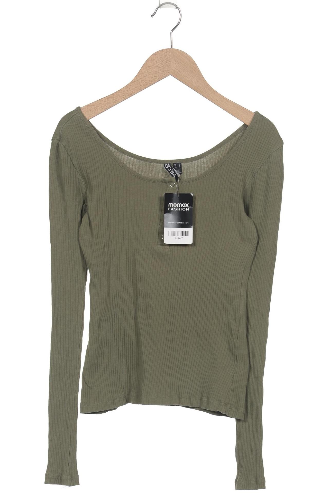

pieces Damen Langarmshirt, grün, Gr. 36