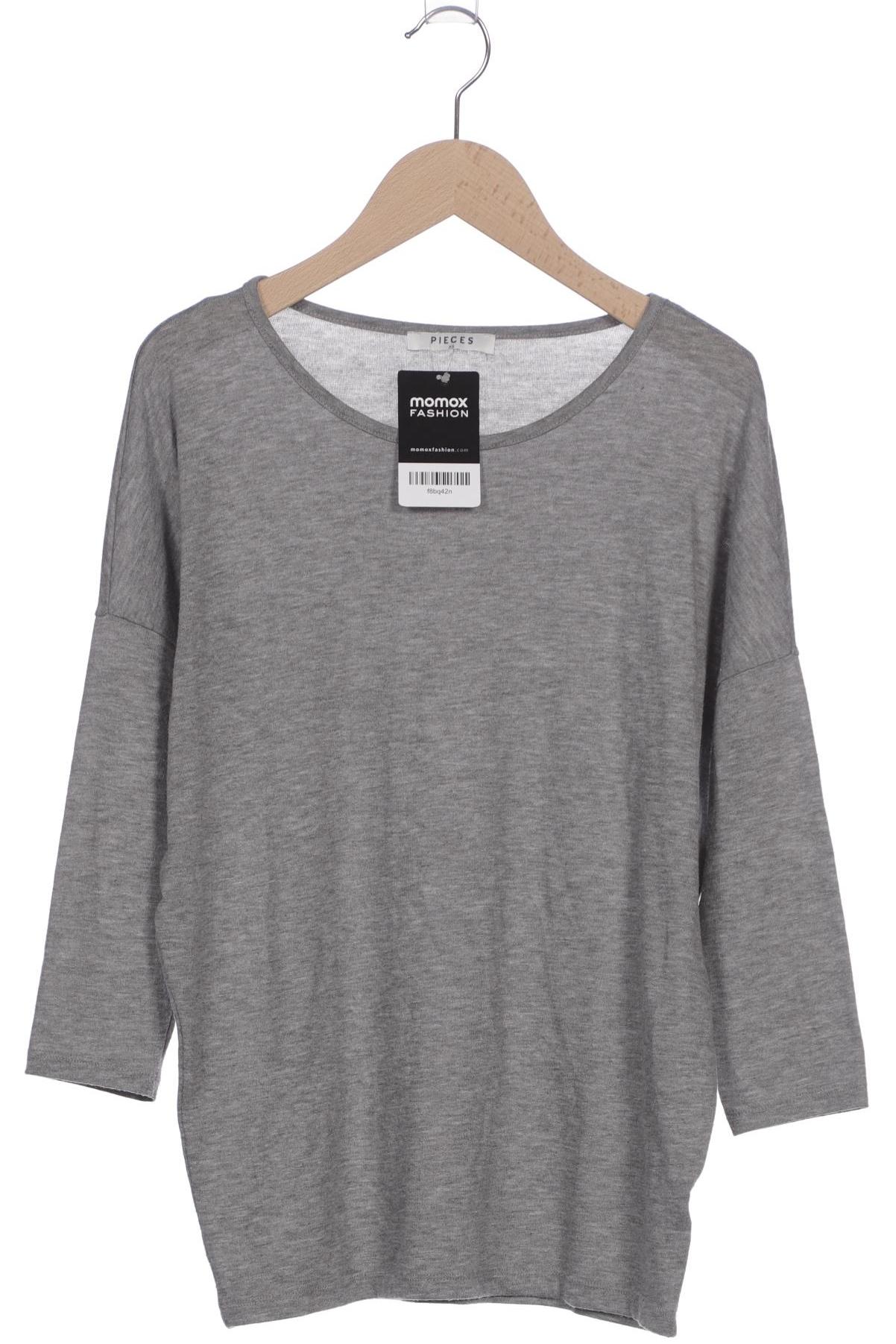 

pieces Damen Langarmshirt, grau, Gr. 34