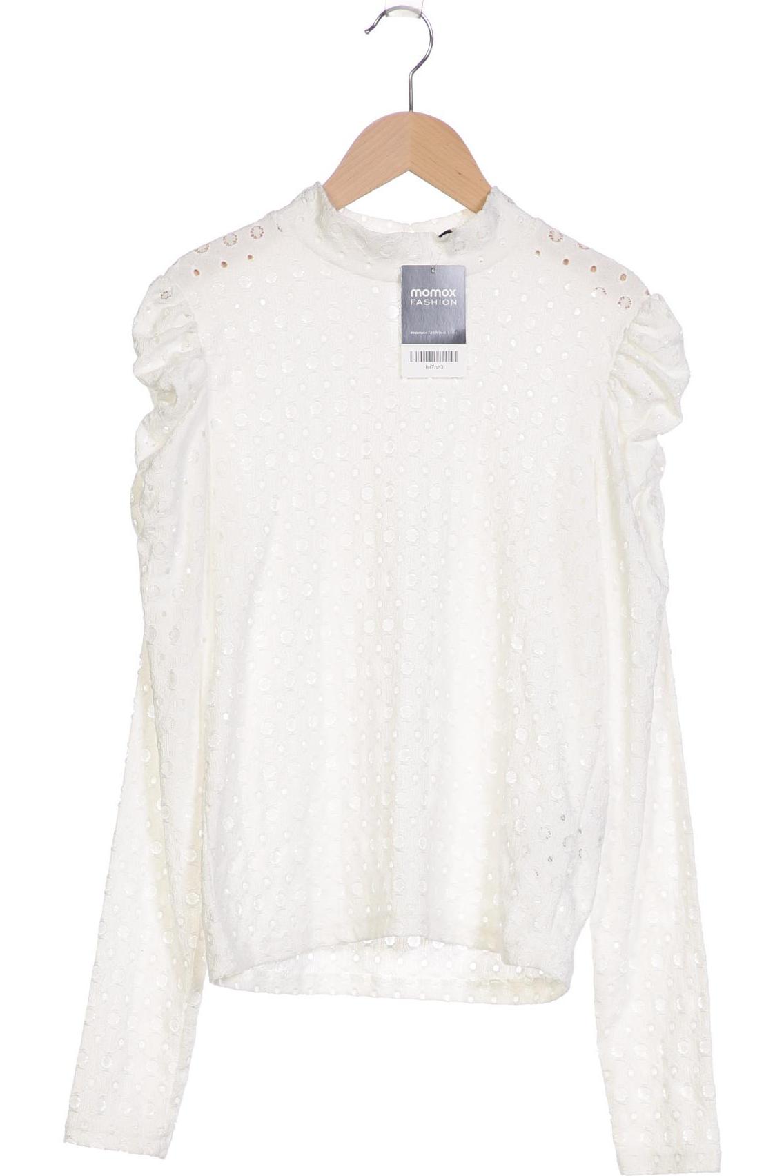 

pieces Damen Langarmshirt, weiß, Gr. 36