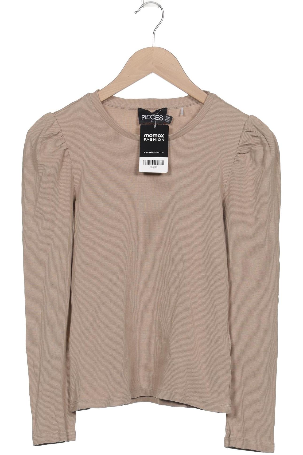 

pieces Damen Langarmshirt, beige, Gr. 36