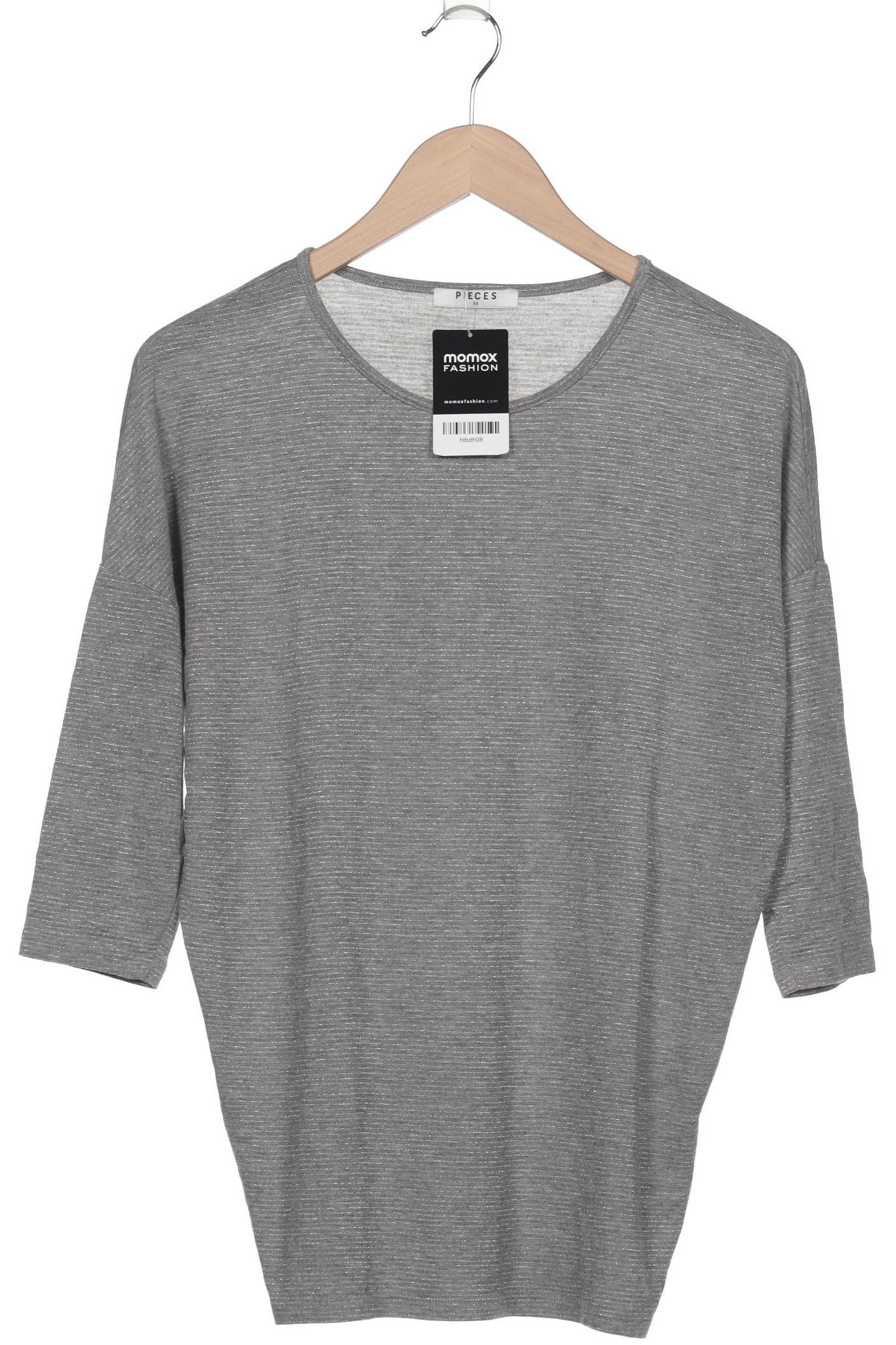 

pieces Damen Langarmshirt, grau, Gr. 34