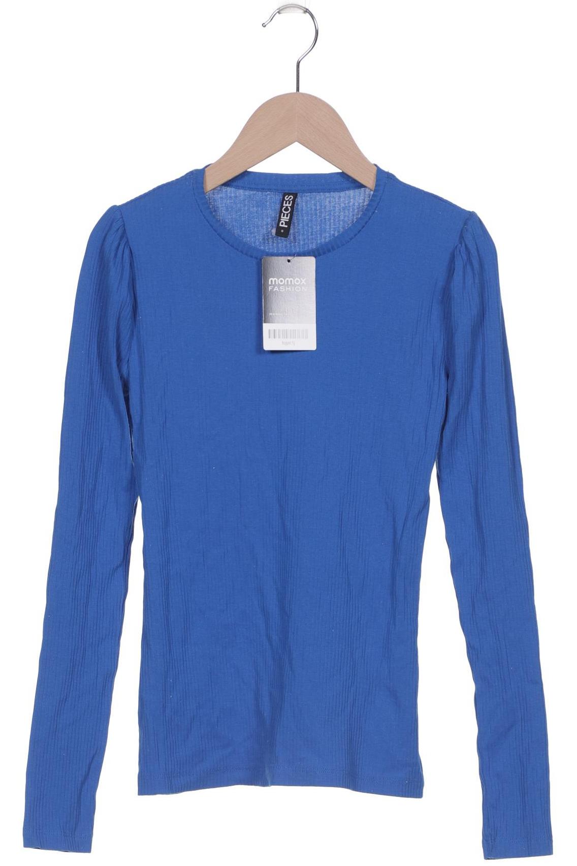 

pieces Damen Langarmshirt, blau, Gr. 36
