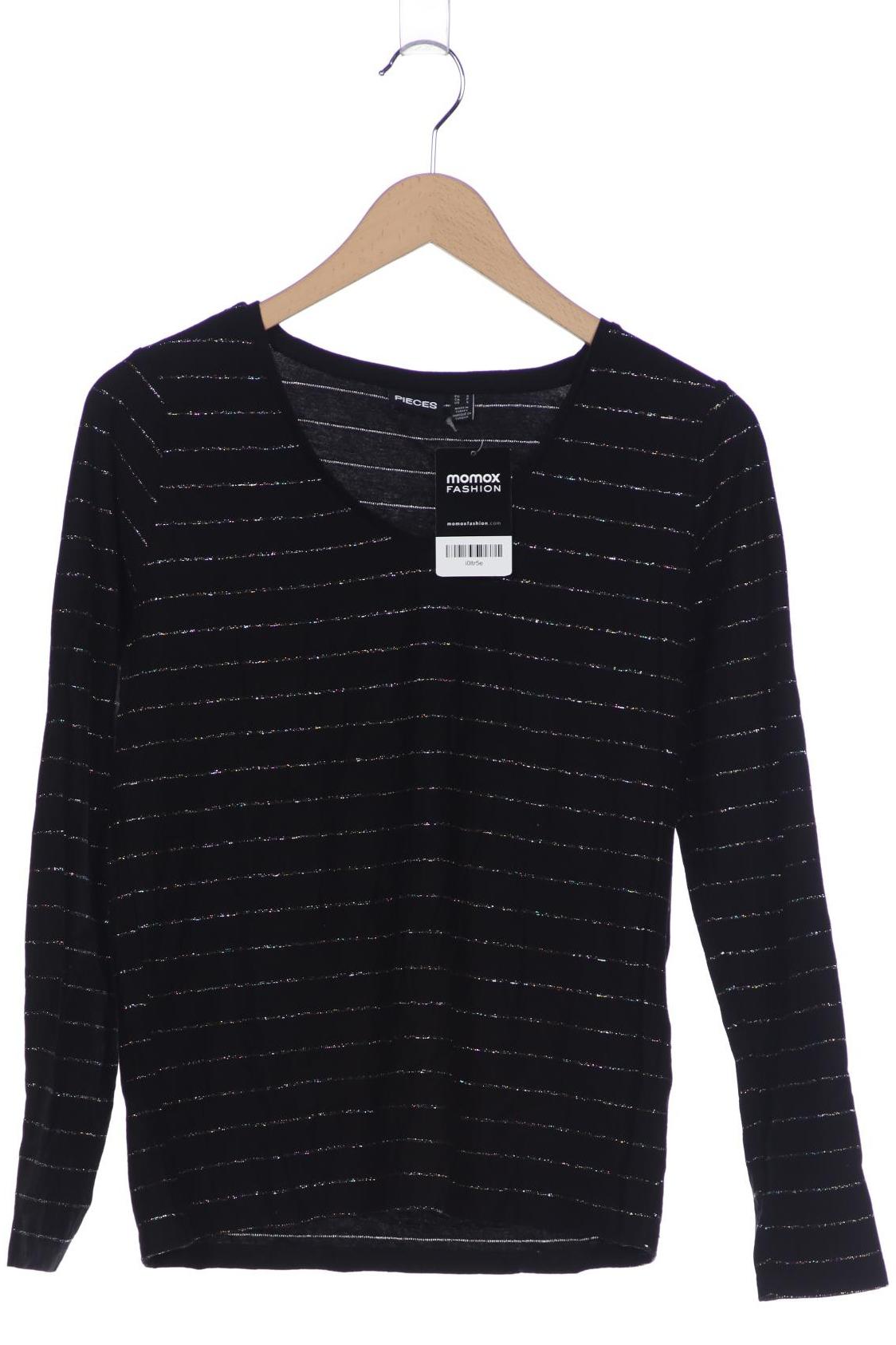

pieces Damen Langarmshirt, schwarz, Gr. 36