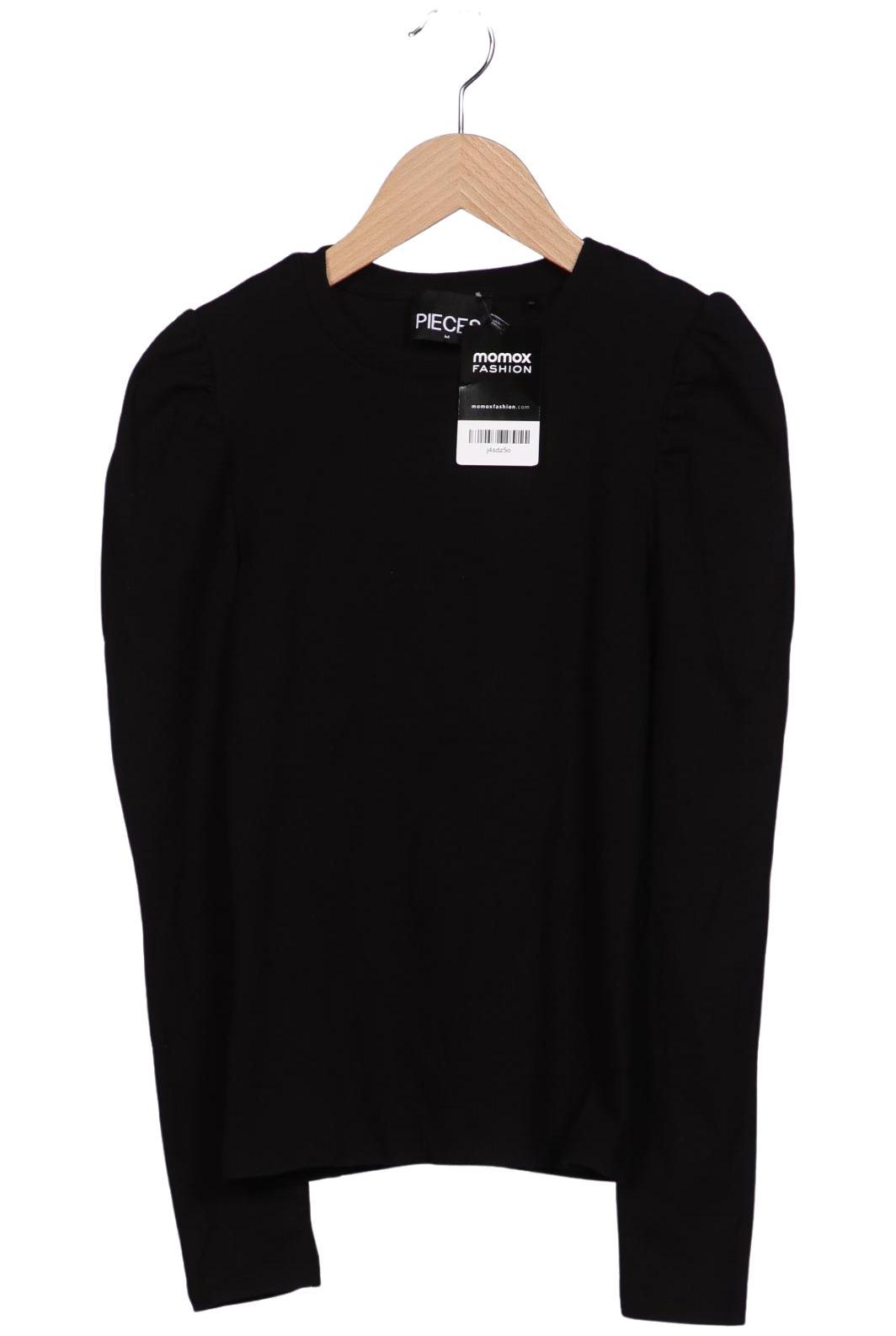 

pieces Damen Langarmshirt, schwarz, Gr. 38