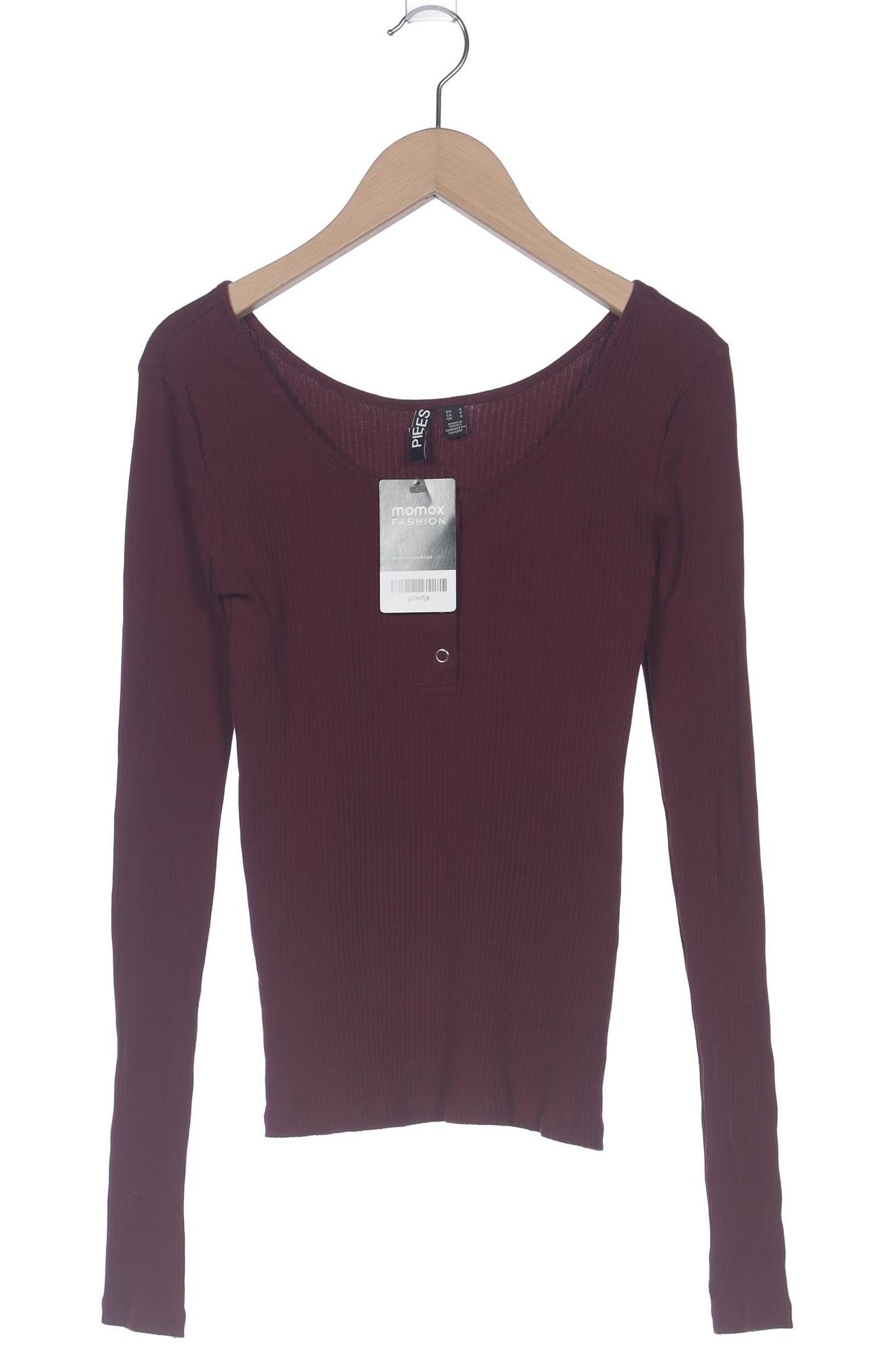 

pieces Damen Langarmshirt, bordeaux, Gr. 36