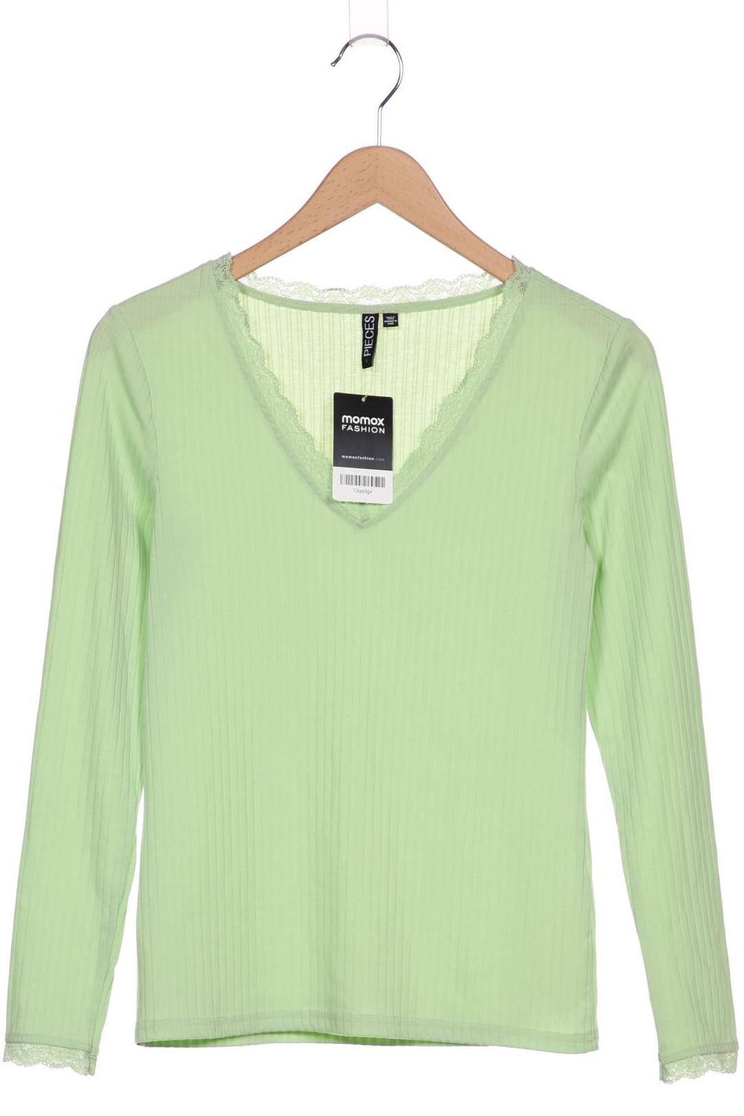 

pieces Damen Langarmshirt, hellgrün, Gr. 36