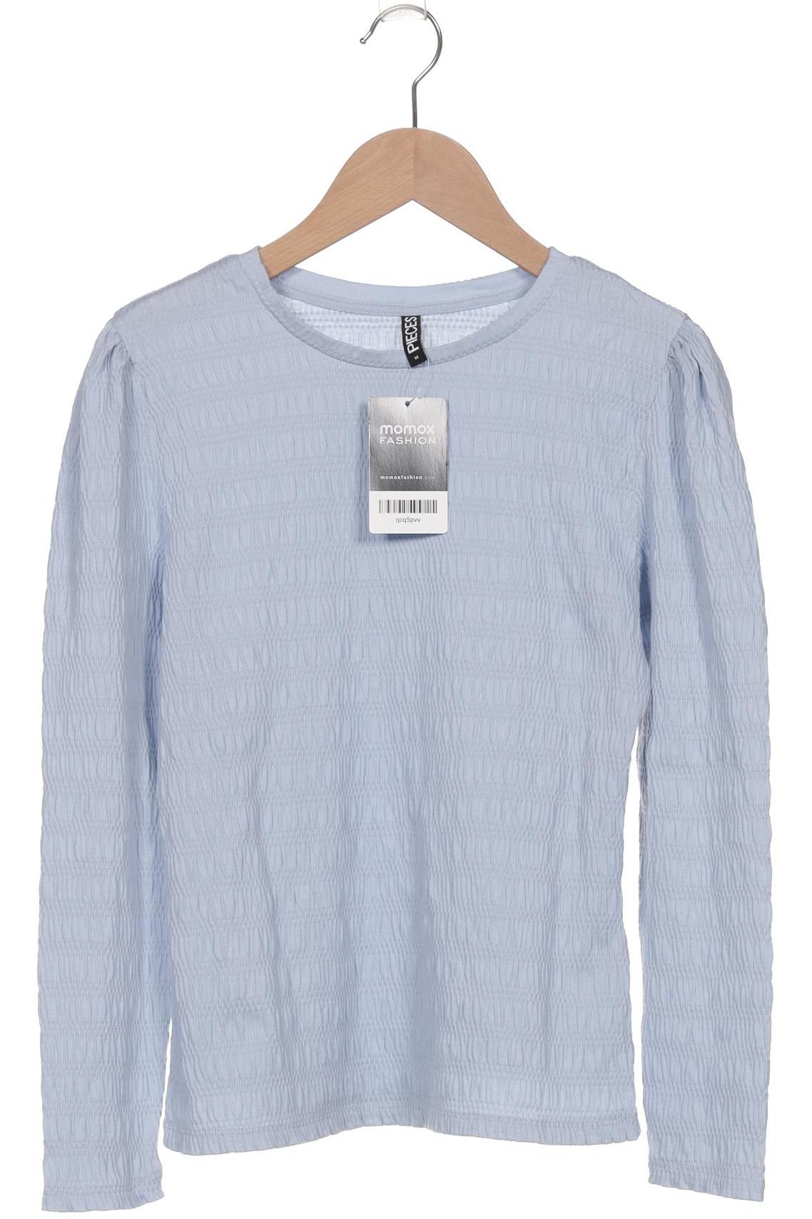 

pieces Damen Langarmshirt, hellblau, Gr. 38