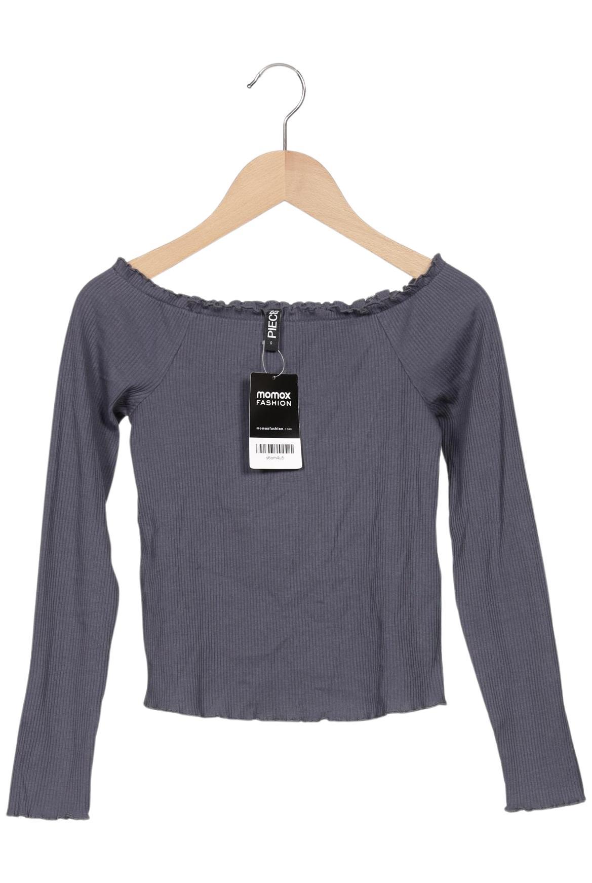 

pieces Damen Langarmshirt, grau, Gr. 36