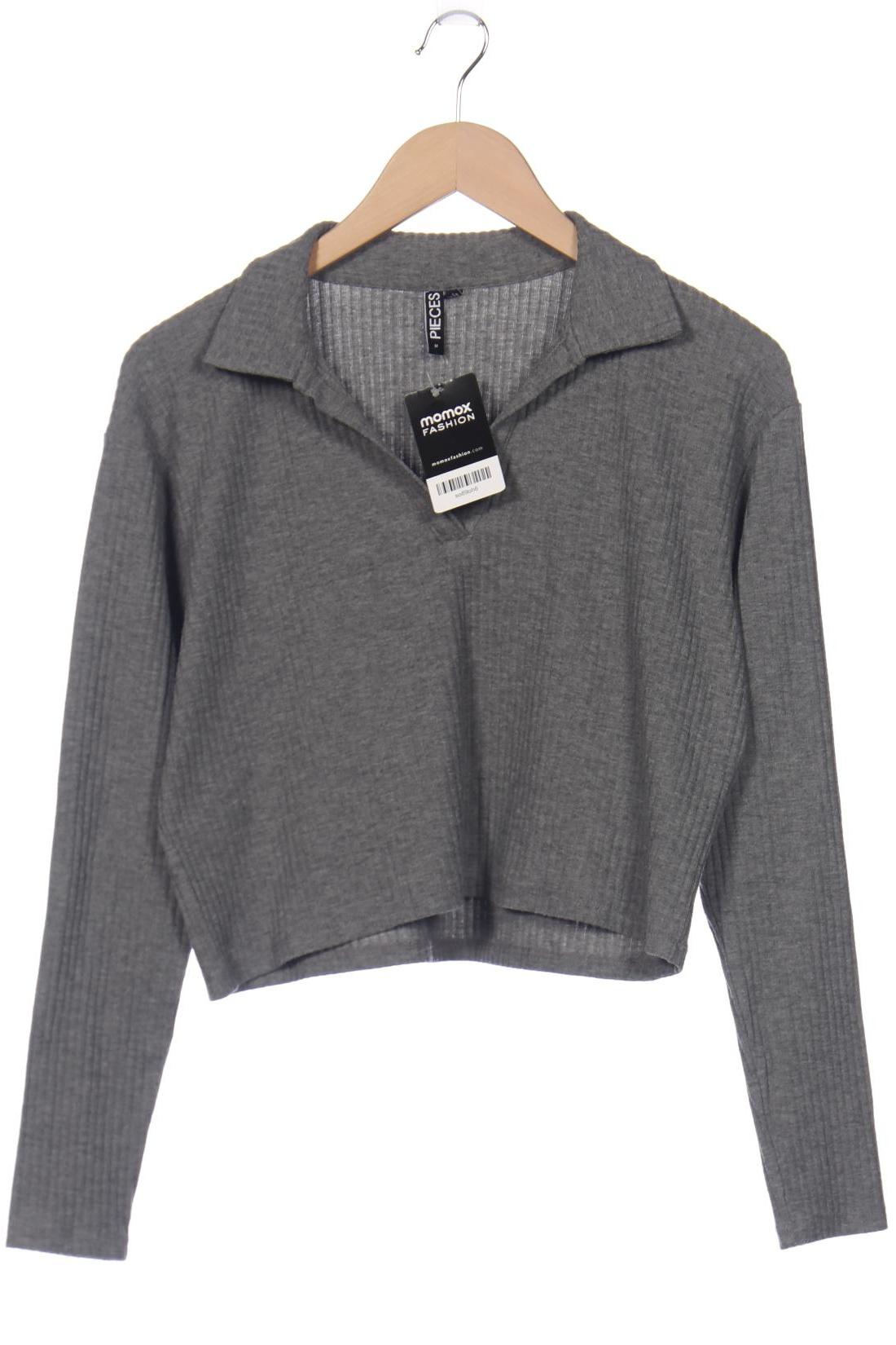 

pieces Damen Langarmshirt, grau