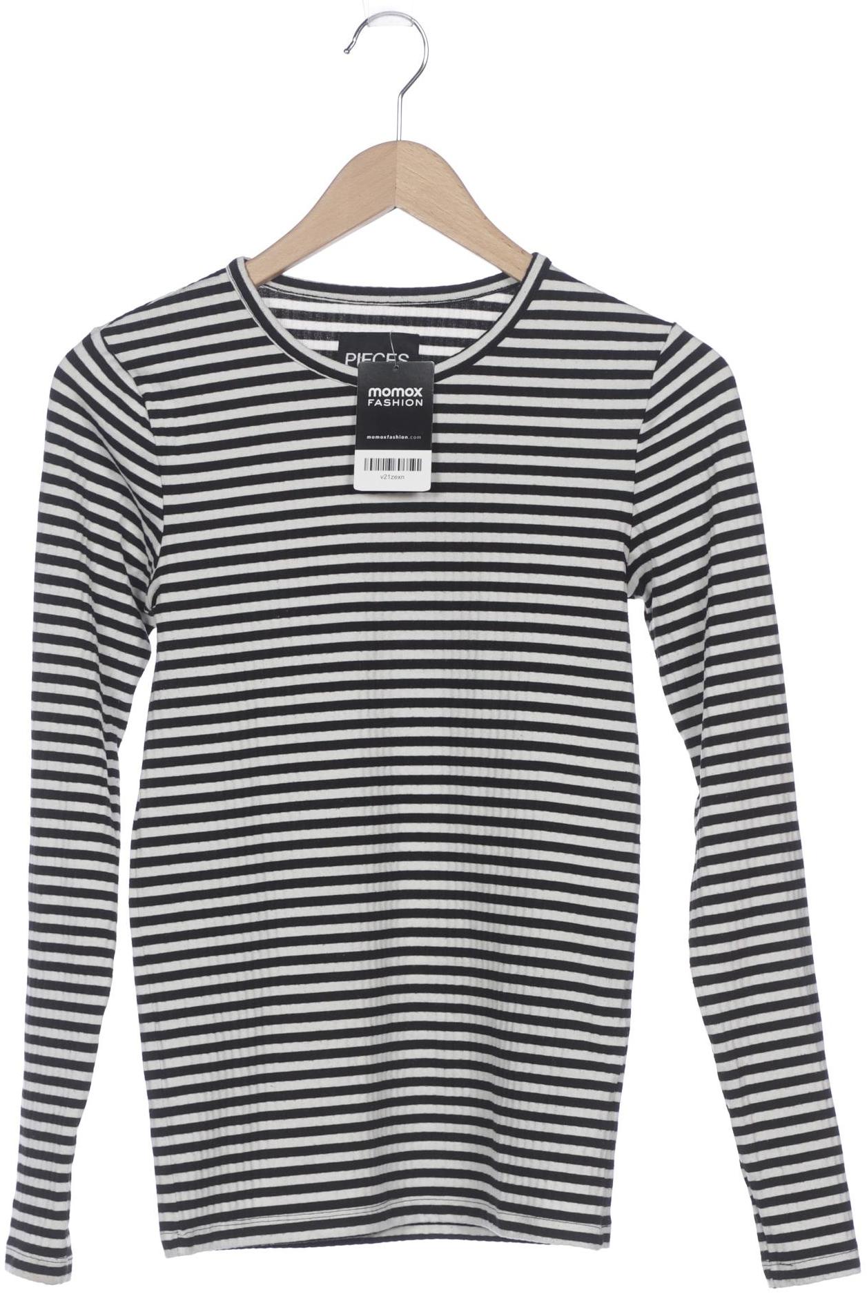 

pieces Damen Langarmshirt, weiß, Gr. 38