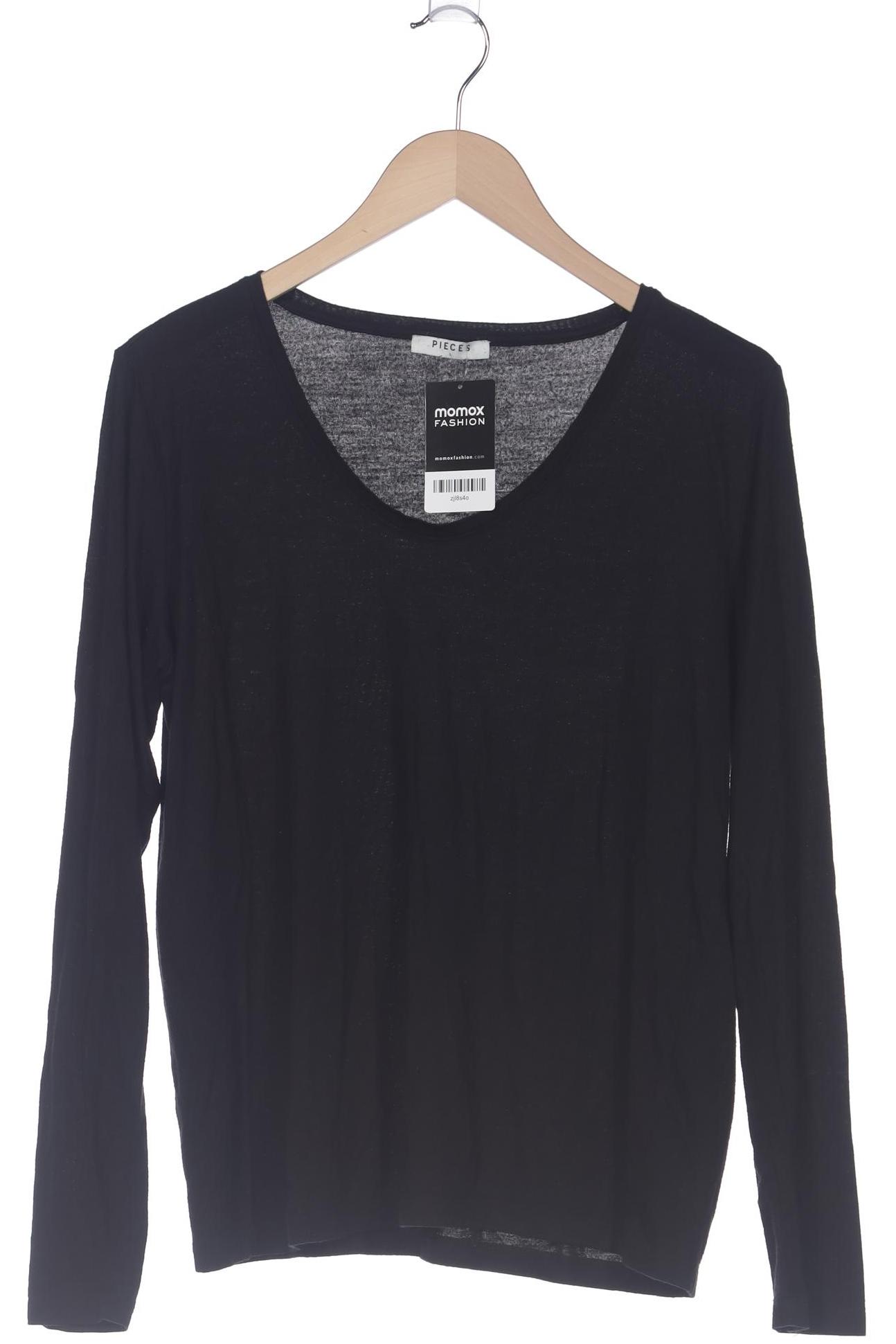 

pieces Damen Langarmshirt, schwarz, Gr. 42