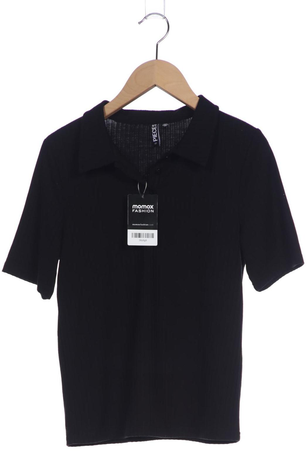 

pieces Damen Poloshirt, schwarz, Gr. 34