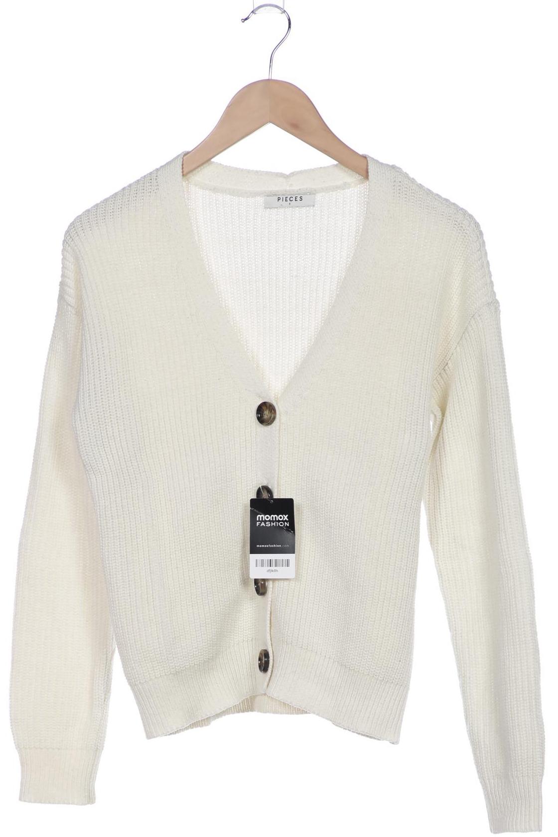 

pieces Damen Strickjacke, weiß, Gr. 36