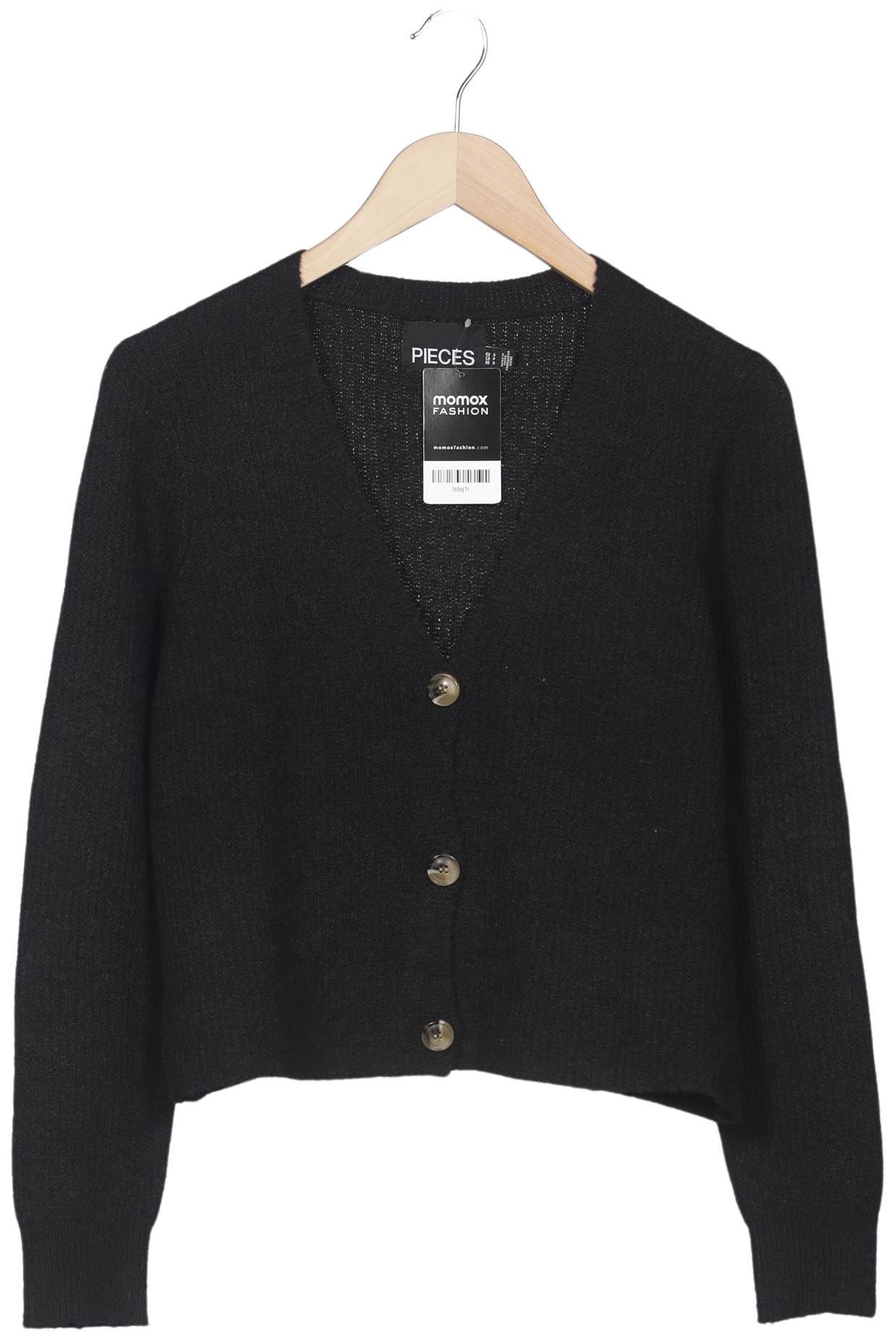 

pieces Damen Strickjacke, schwarz, Gr. 36