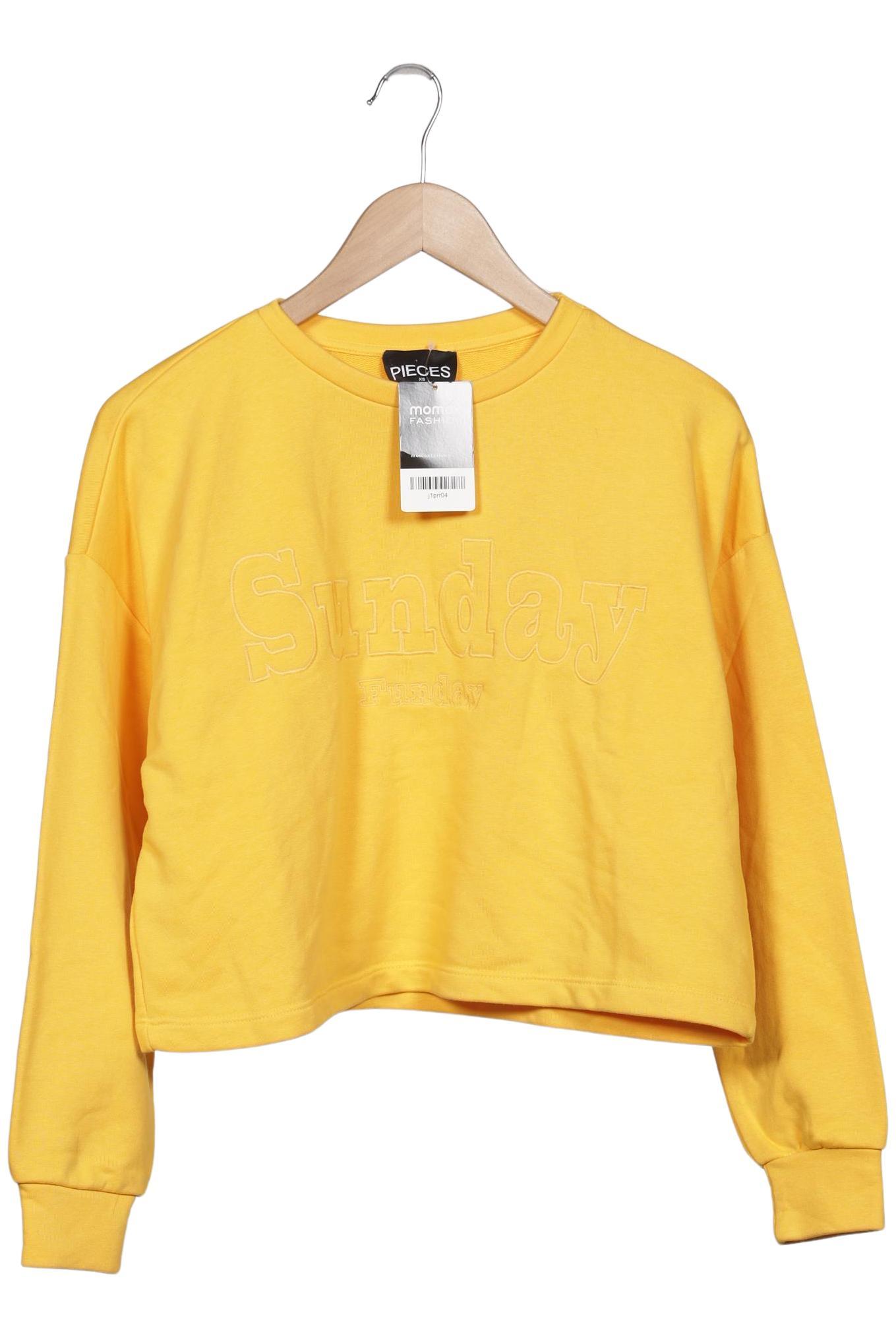 

pieces Damen Sweatshirt, gelb, Gr. 34