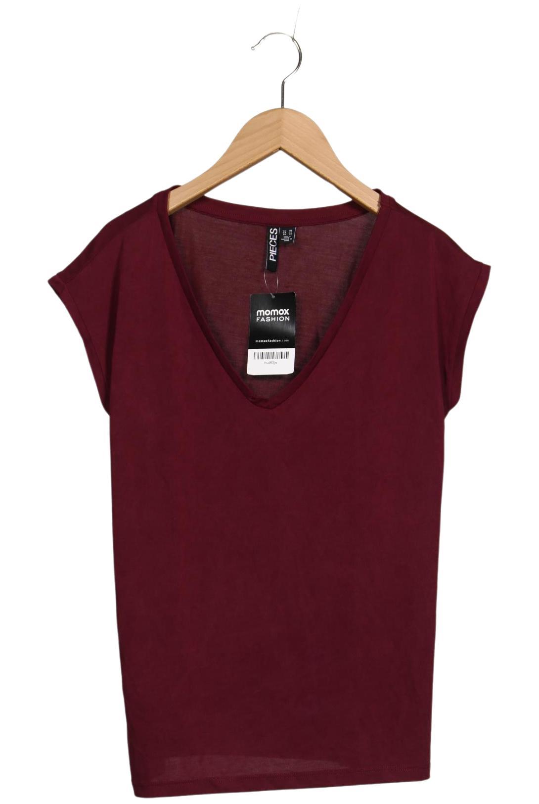 

pieces Damen T-Shirt, bordeaux, Gr. 34