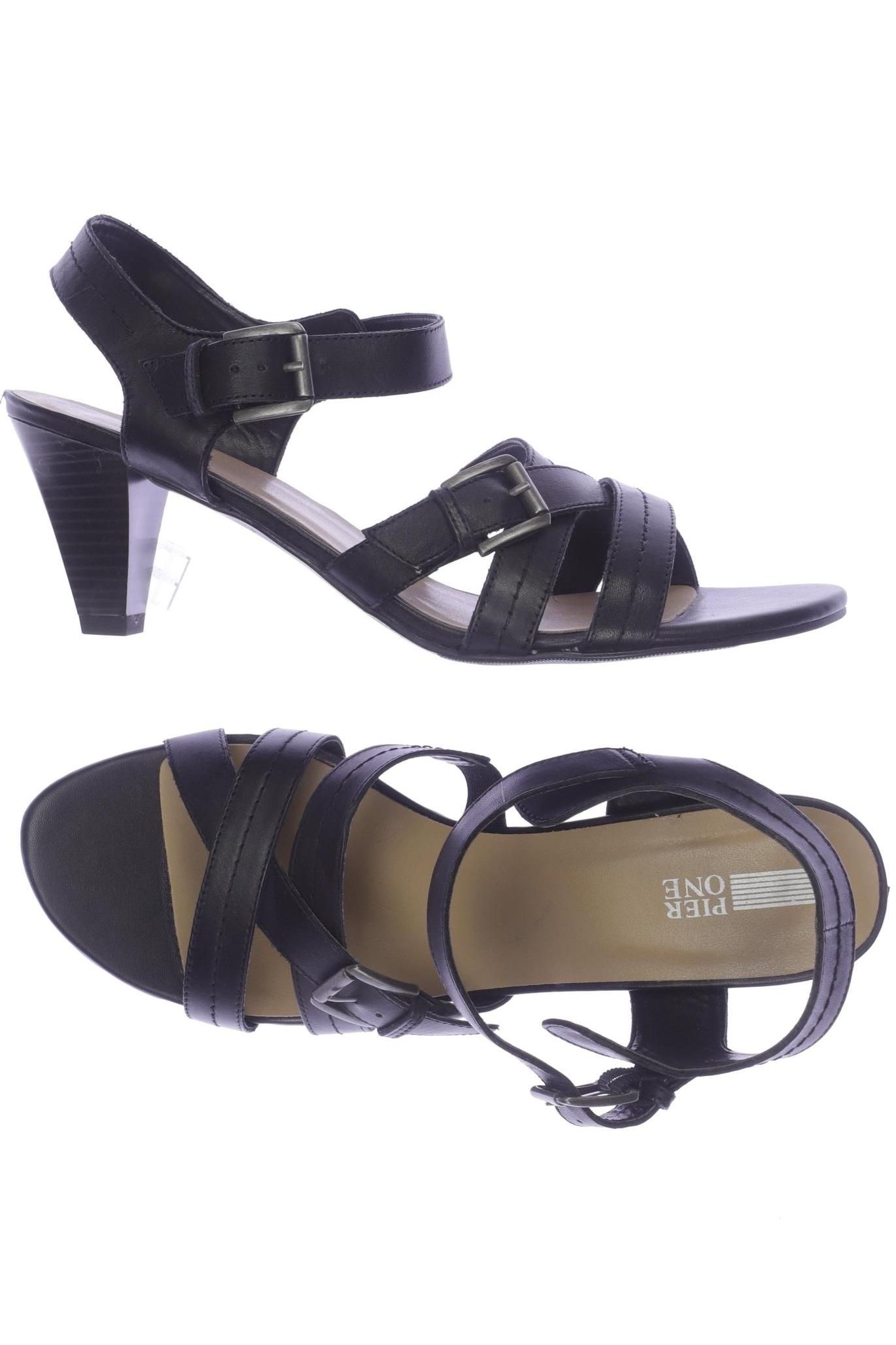 

pier one Damen Sandale, schwarz, Gr. 42
