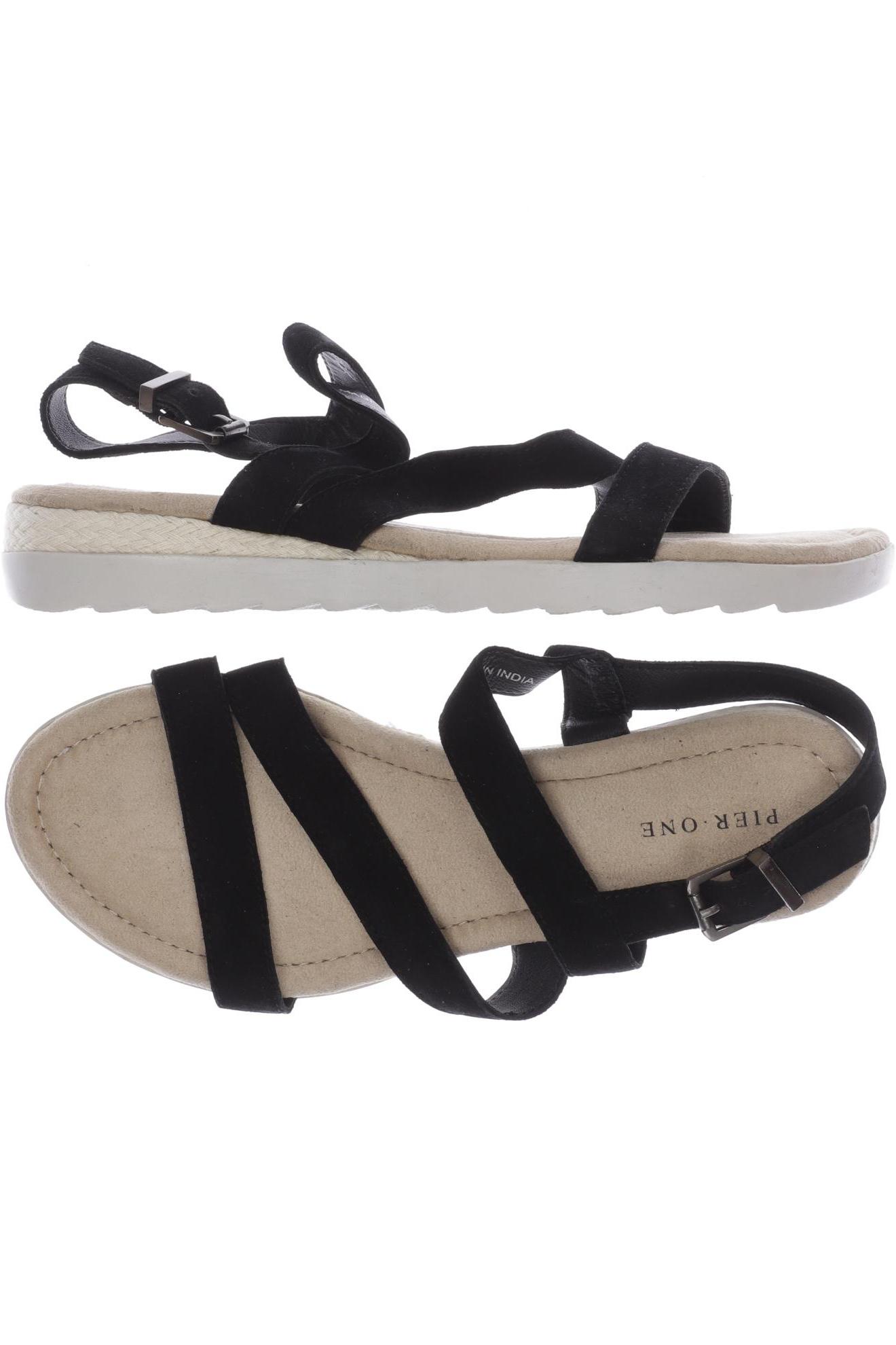 

pier one Damen Sandale, schwarz, Gr. 39