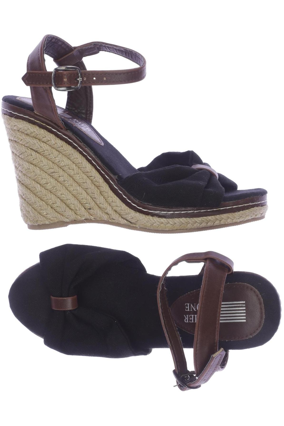 

pier one Damen Sandale, schwarz, Gr. 36