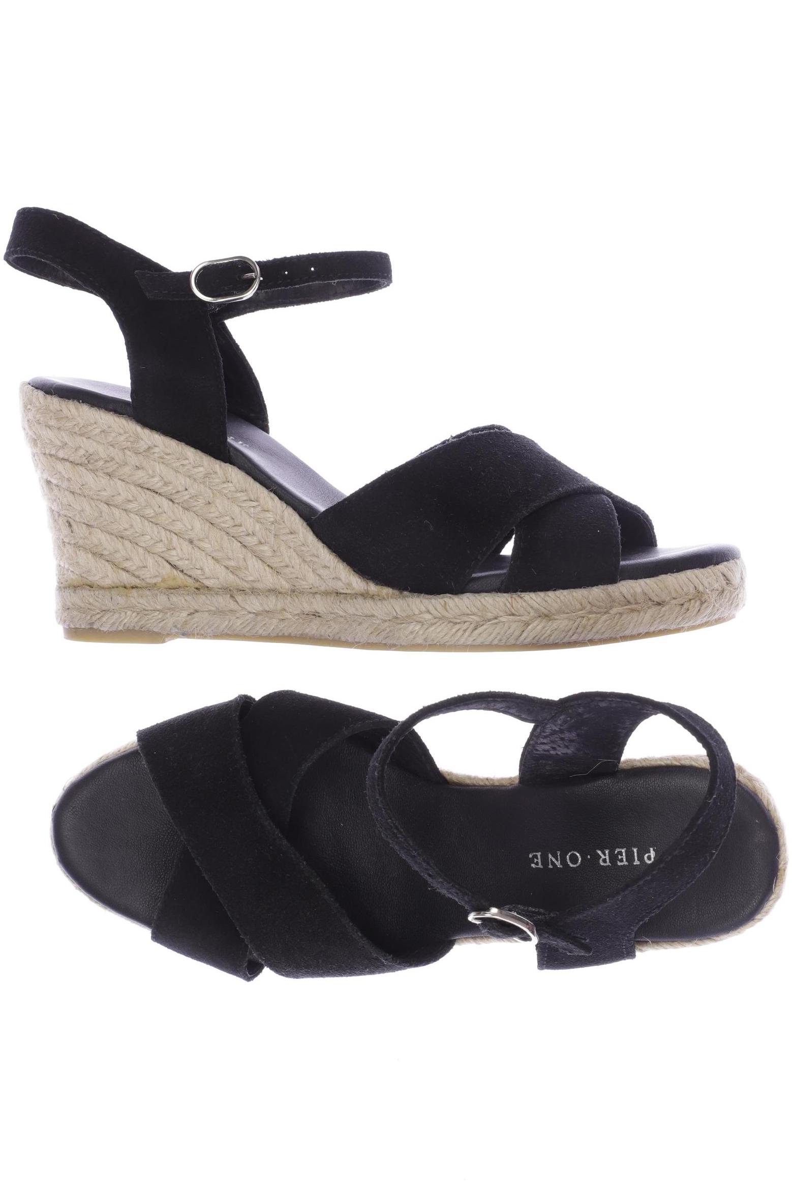 

pier one Damen Sandale, schwarz, Gr. 38