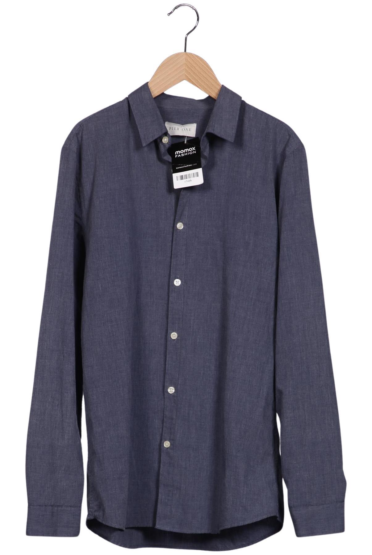 

pier one Herren Hemd, marineblau, Gr. 46