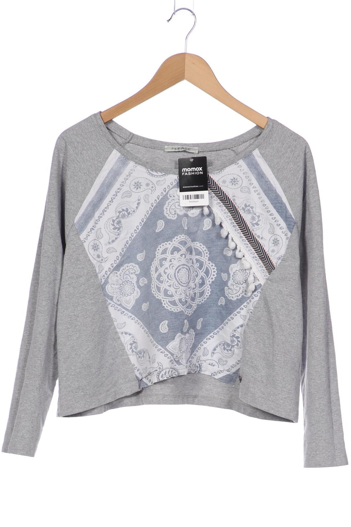 

Please Damen Langarmshirt, grau, Gr. 38
