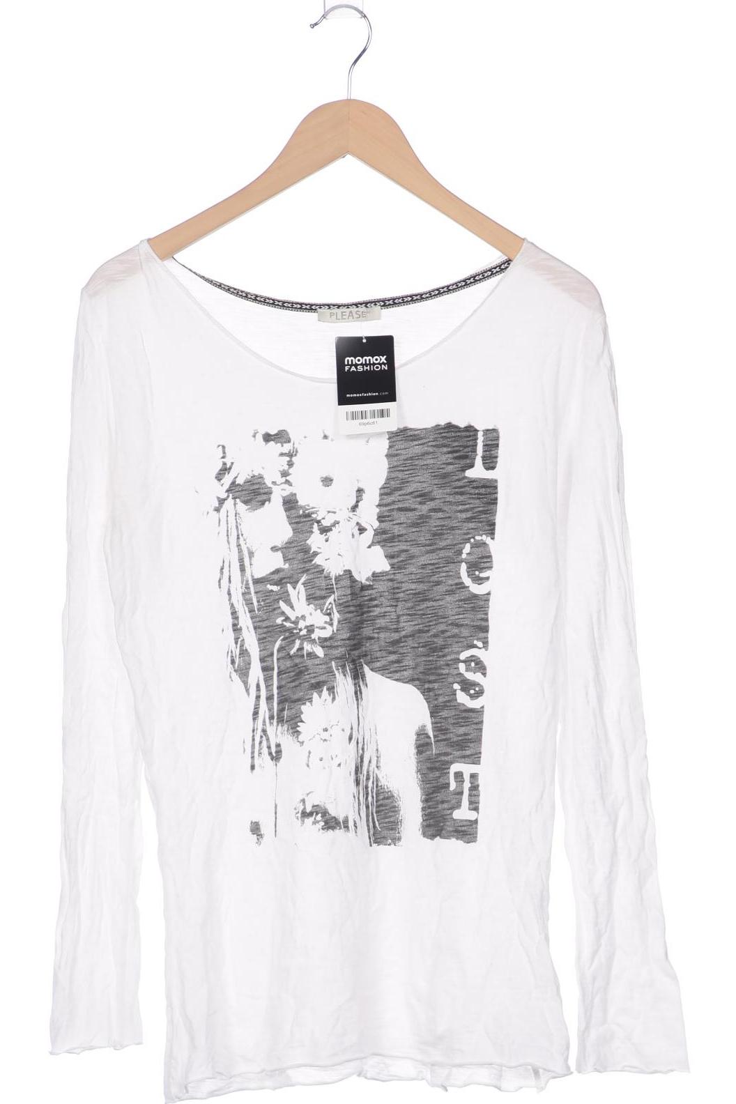 

Please Damen Langarmshirt, weiß, Gr. 38