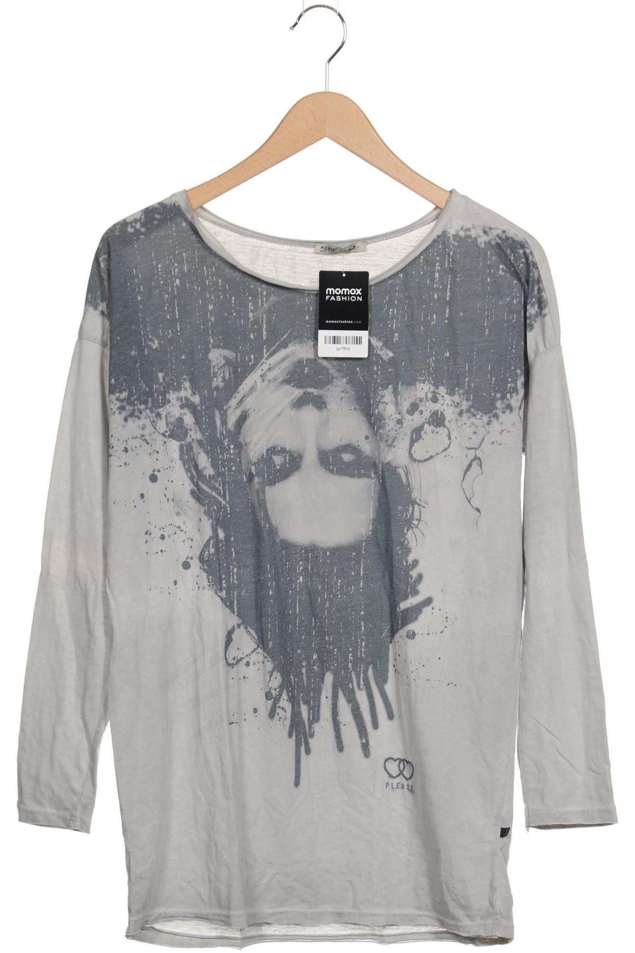 

Please Damen Langarmshirt, grau, Gr. 36