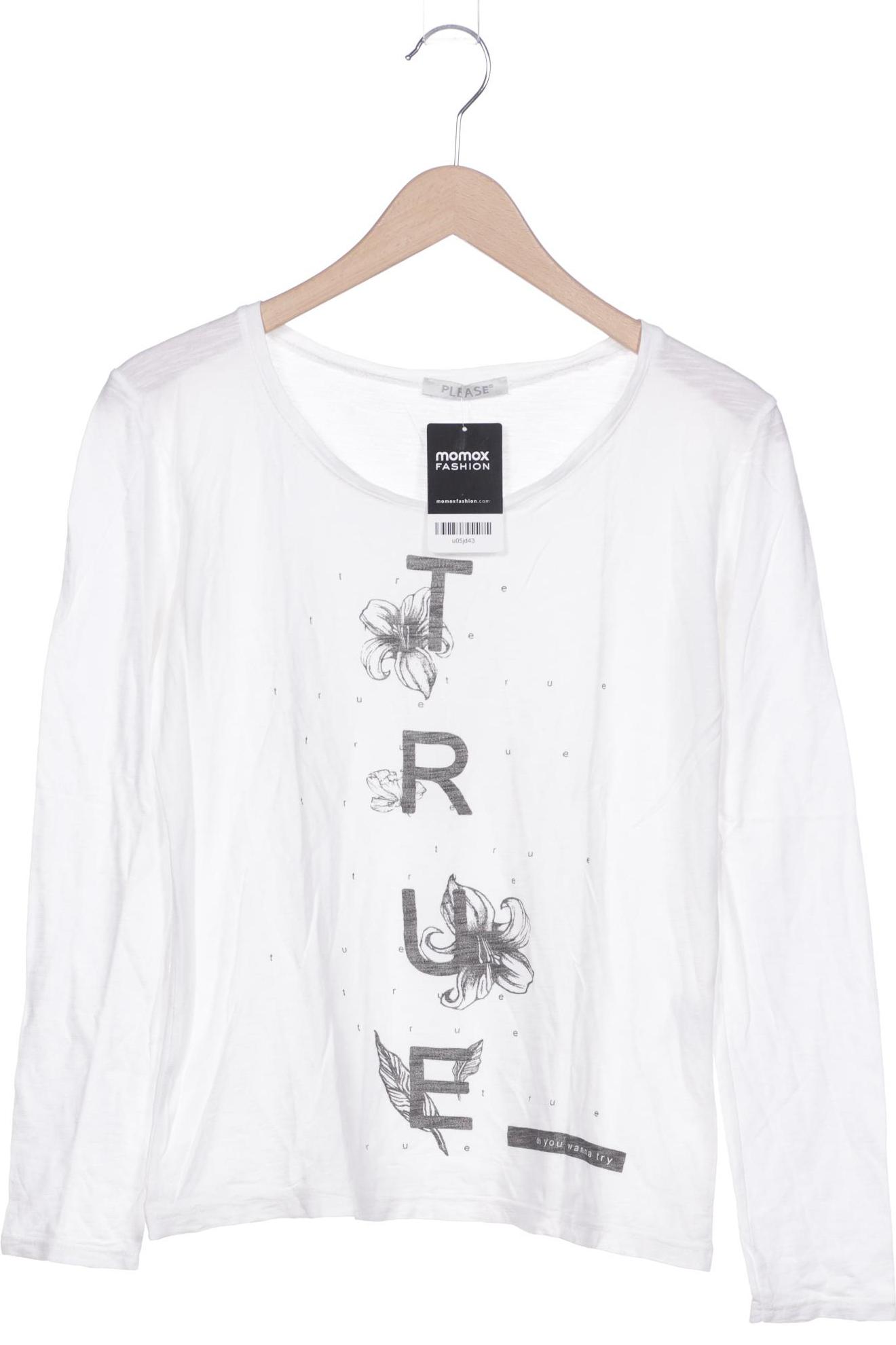 

Please Damen Langarmshirt, weiß, Gr. 38