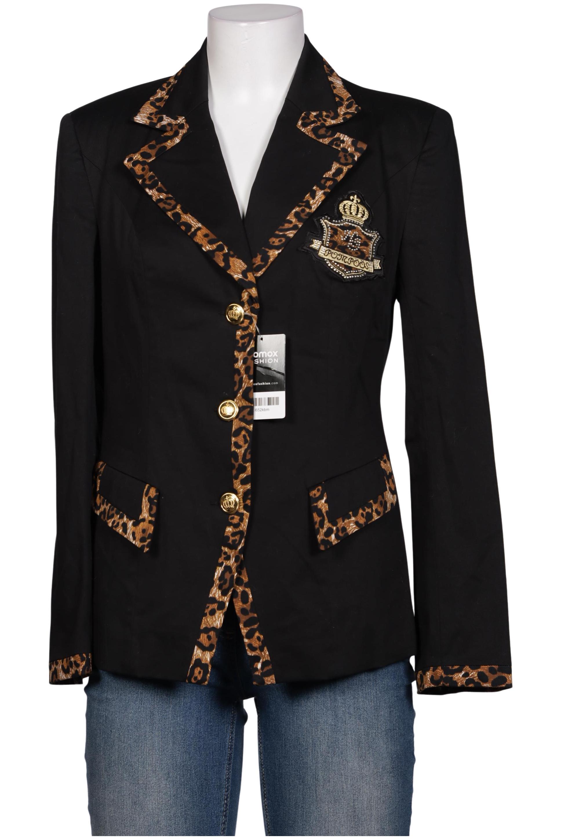 

Pompoos Damen Blazer, schwarz, Gr. 38
