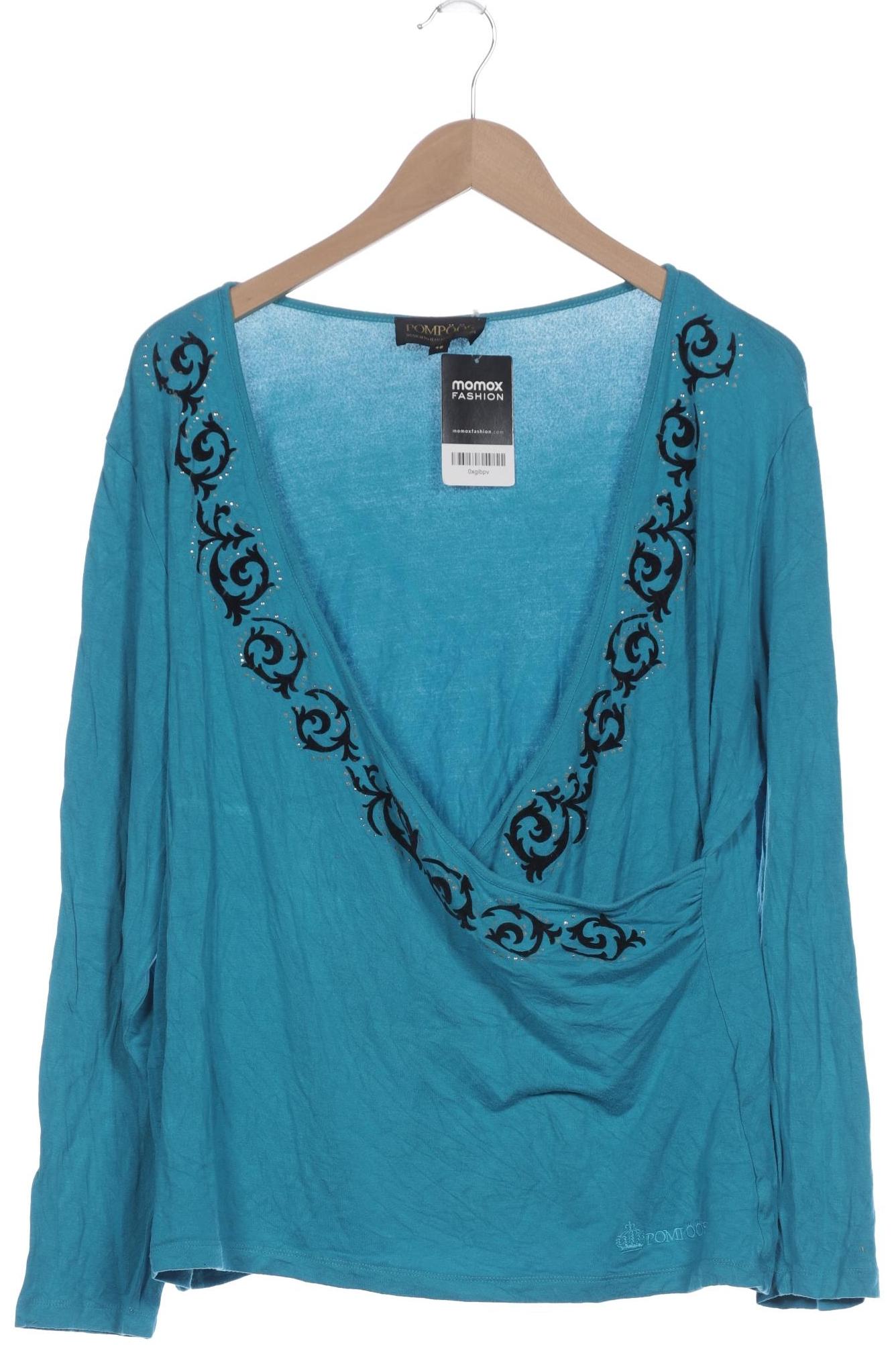 

Pompoos Damen Langarmshirt, blau, Gr. 48