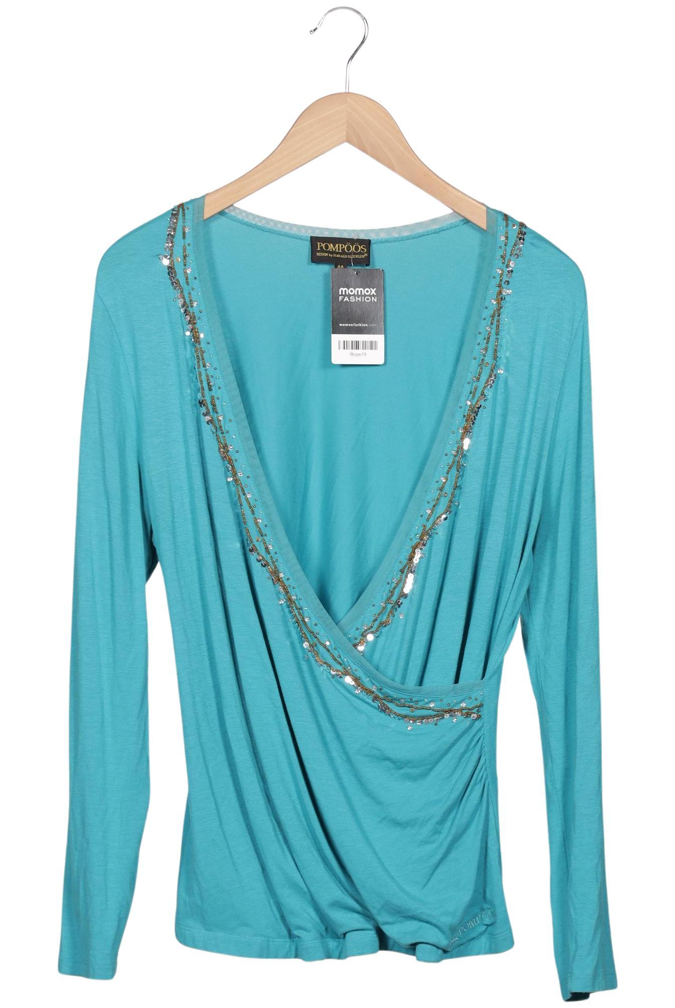 

Pompoos Damen Langarmshirt, blau, Gr. 44