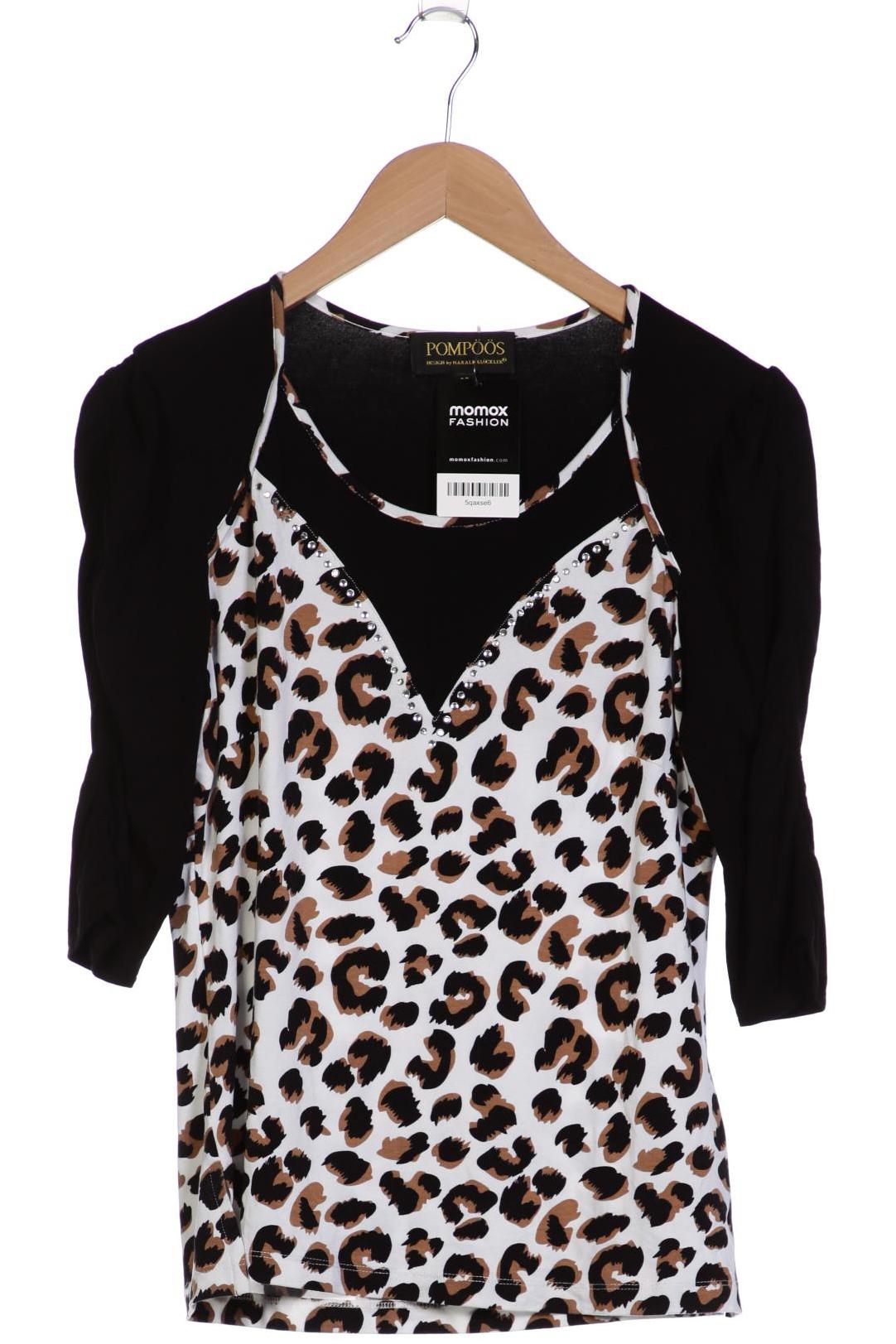 

Pompoos Damen Langarmshirt, schwarz, Gr. 38