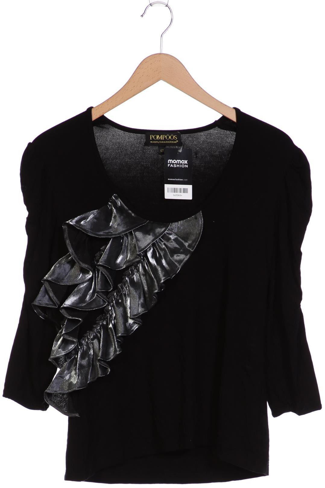 

Pompoos Damen Langarmshirt, schwarz, Gr. 40