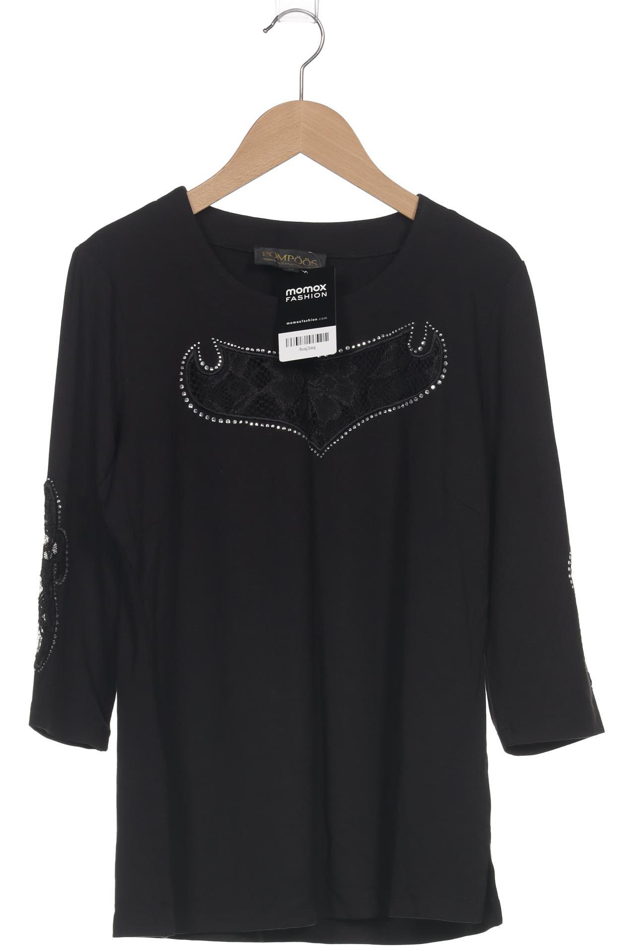 

Pompoos Damen Langarmshirt, schwarz, Gr. 38