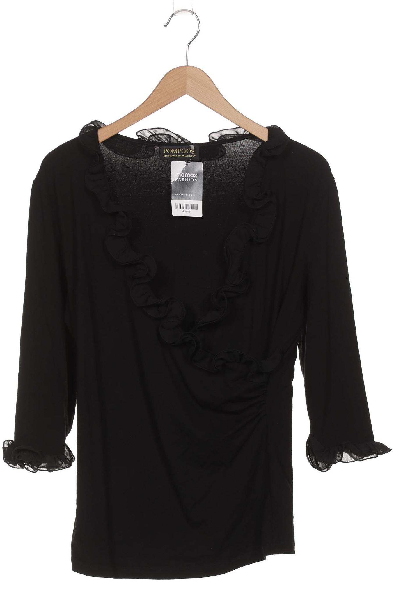

Pompoos Damen Langarmshirt, schwarz, Gr. 14