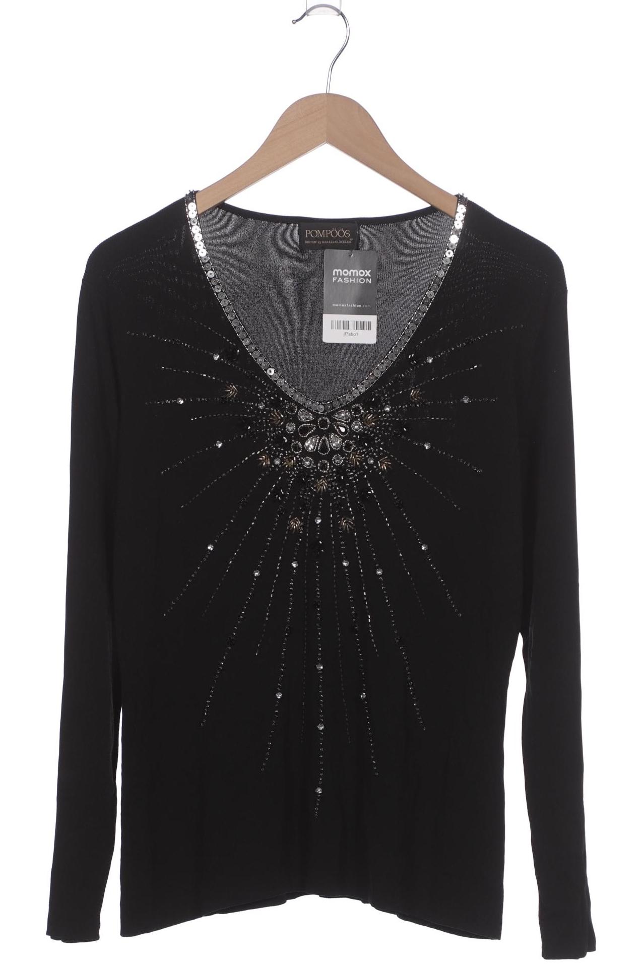 

Pompoos Damen Langarmshirt, schwarz, Gr. 44
