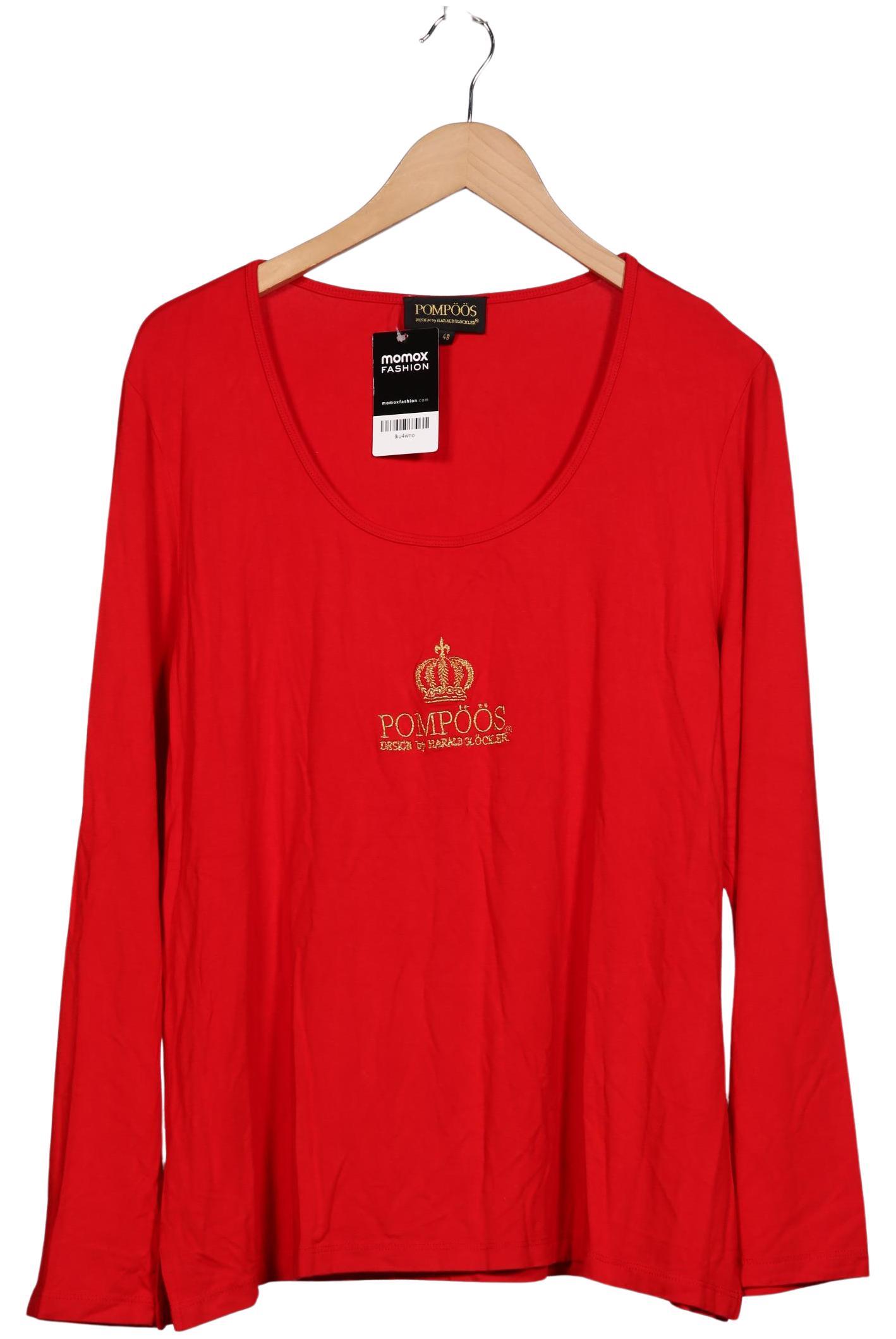 

Pompoos Damen Langarmshirt, rot, Gr. 48