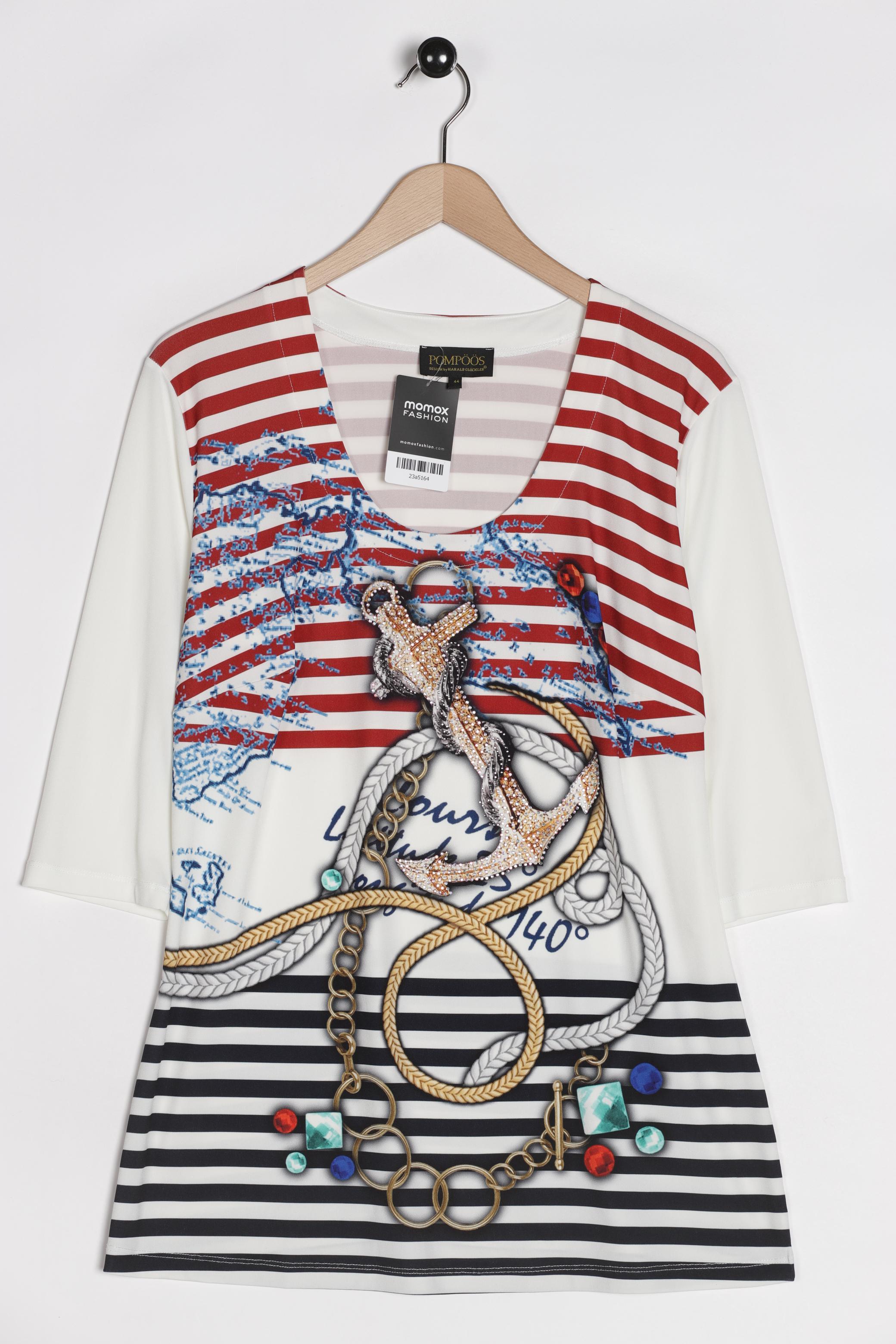 

Pompoos Damen Langarmshirt, weiß, Gr. 44