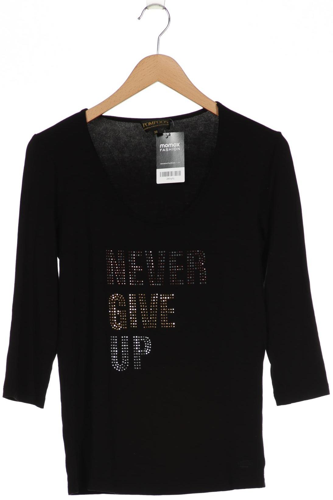 

Pompoos Damen Langarmshirt, schwarz, Gr. 38