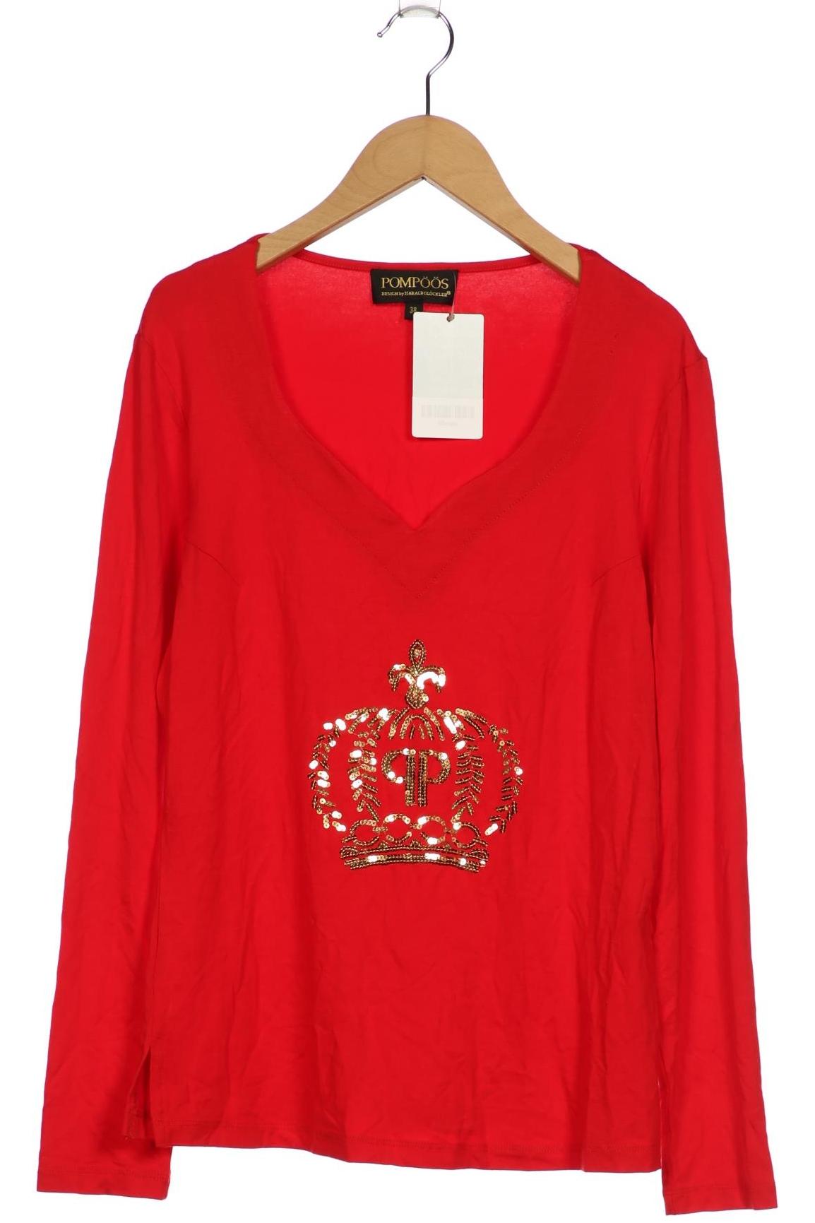 

Pompoos Damen Langarmshirt, rot, Gr. 38
