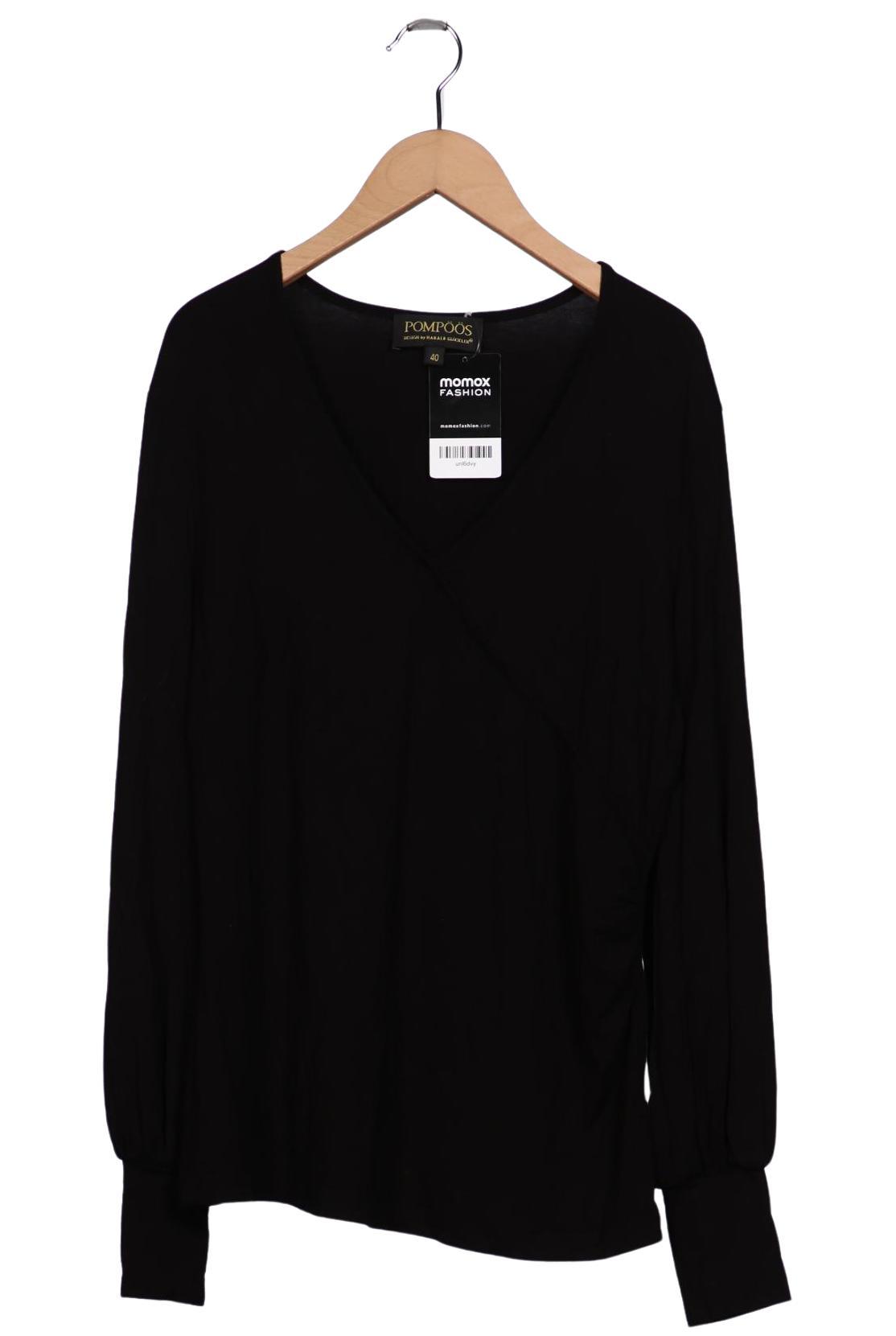 

Pompoos Damen Langarmshirt, schwarz, Gr. 40