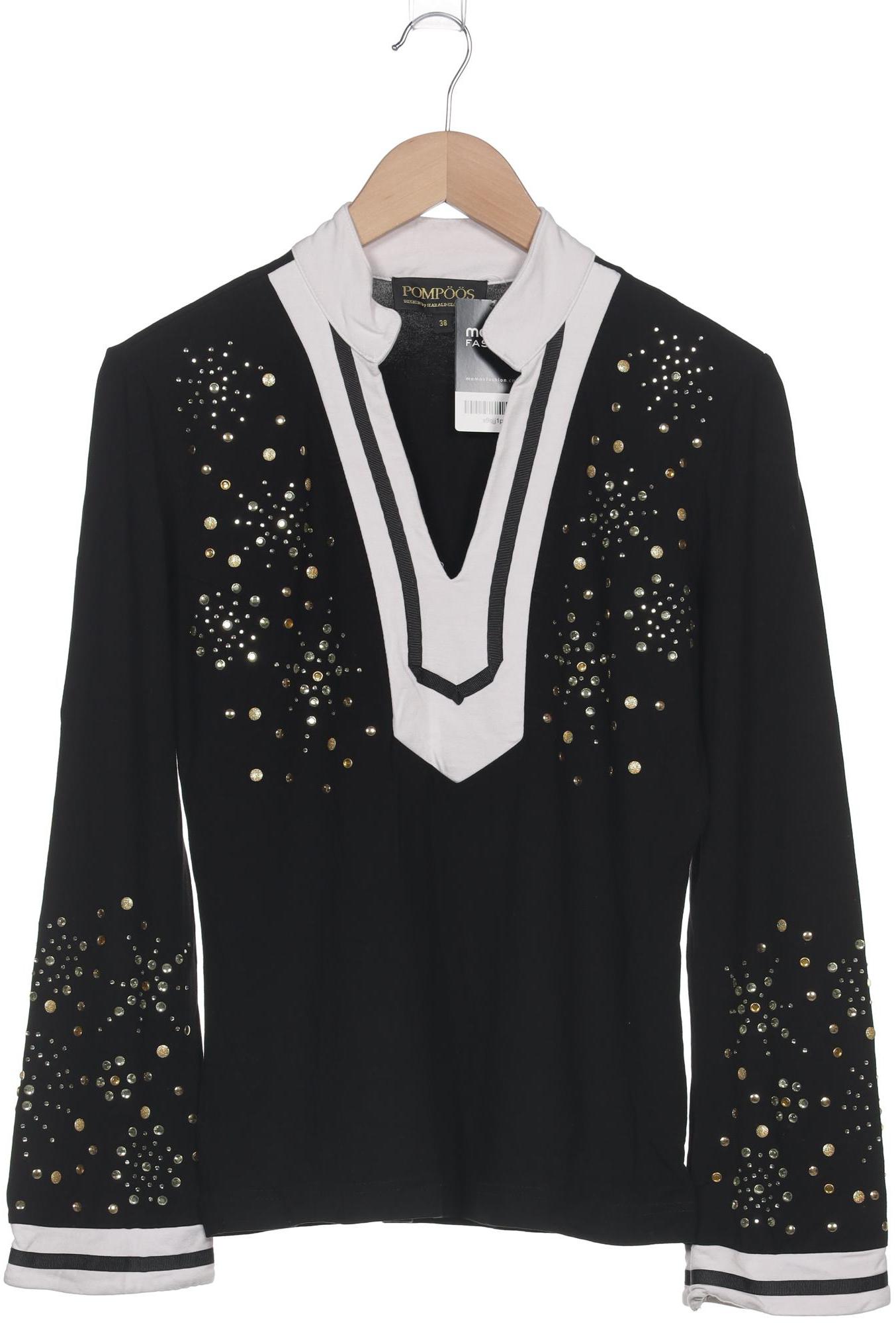 

Pompoos Damen Langarmshirt, schwarz, Gr. 38