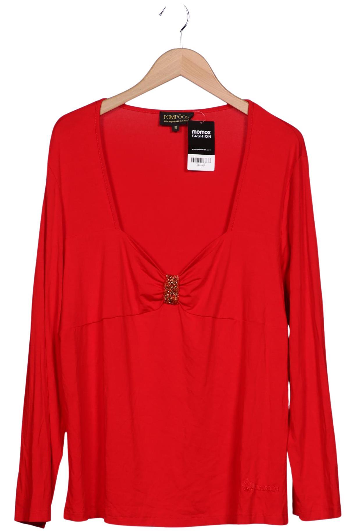 

Pompoos Damen Langarmshirt, rot, Gr. 52